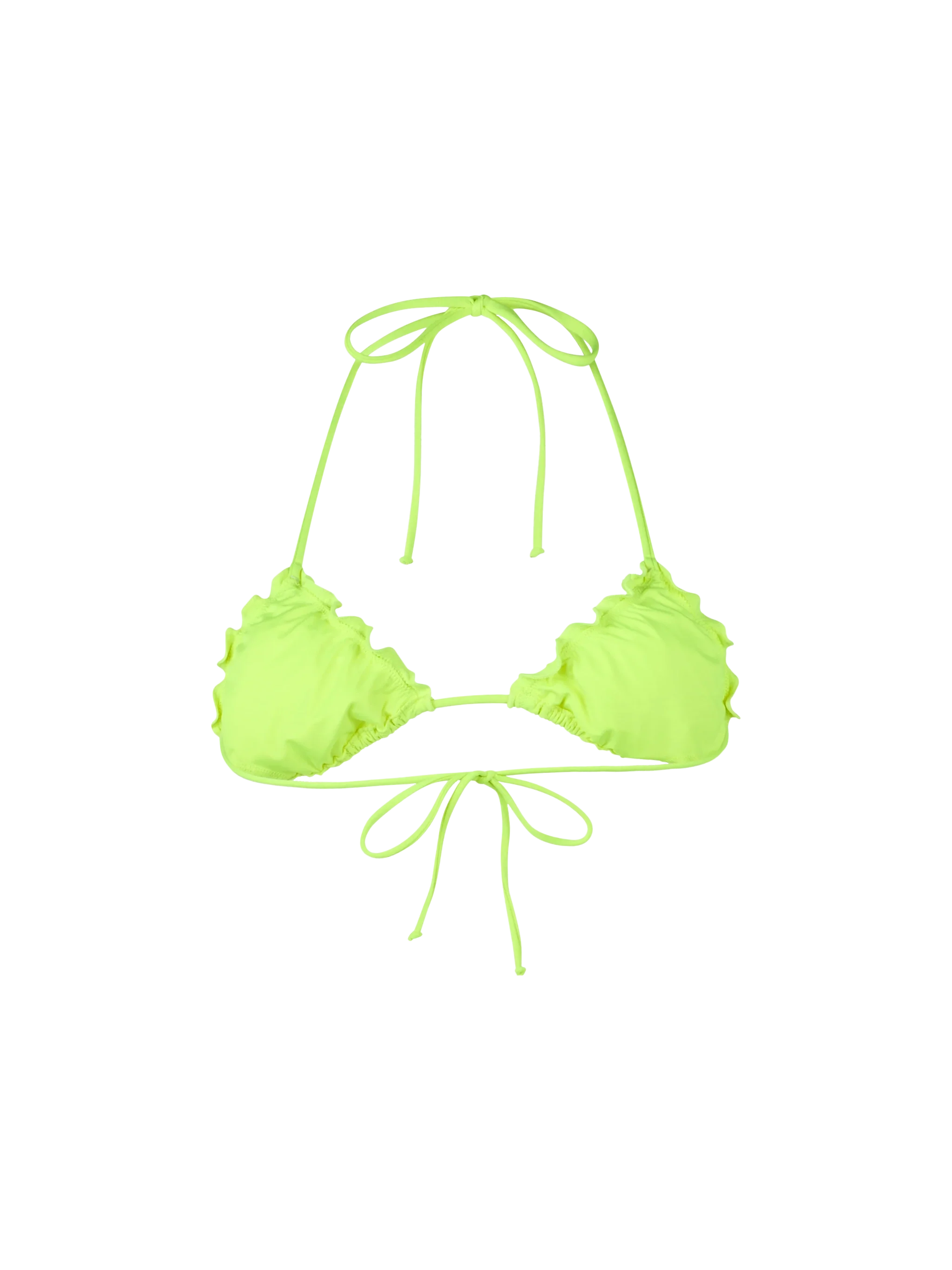 Top bikini Sagittarius a triangolo in tessuto elasticizzato giallo fluo - Image 2
