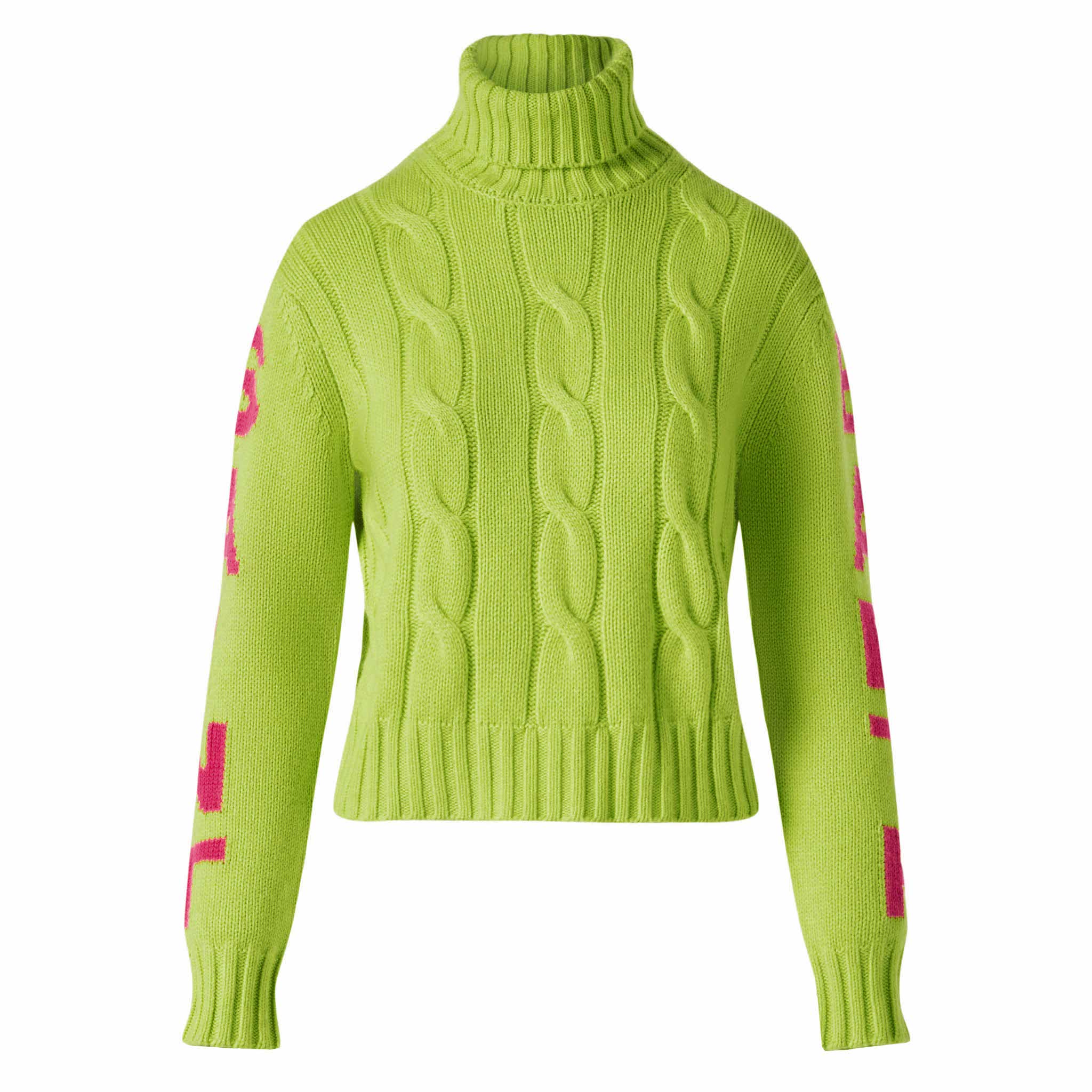 Maglia Adler collo alto intrecciata giallo fluo - Image 4