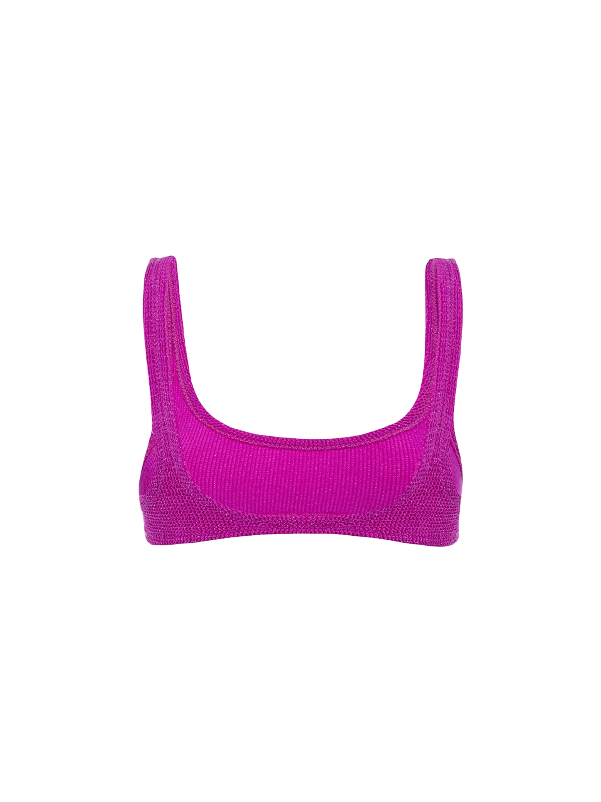 Top bikini Naima bralette in crinkle lurex fucsia - Image 2