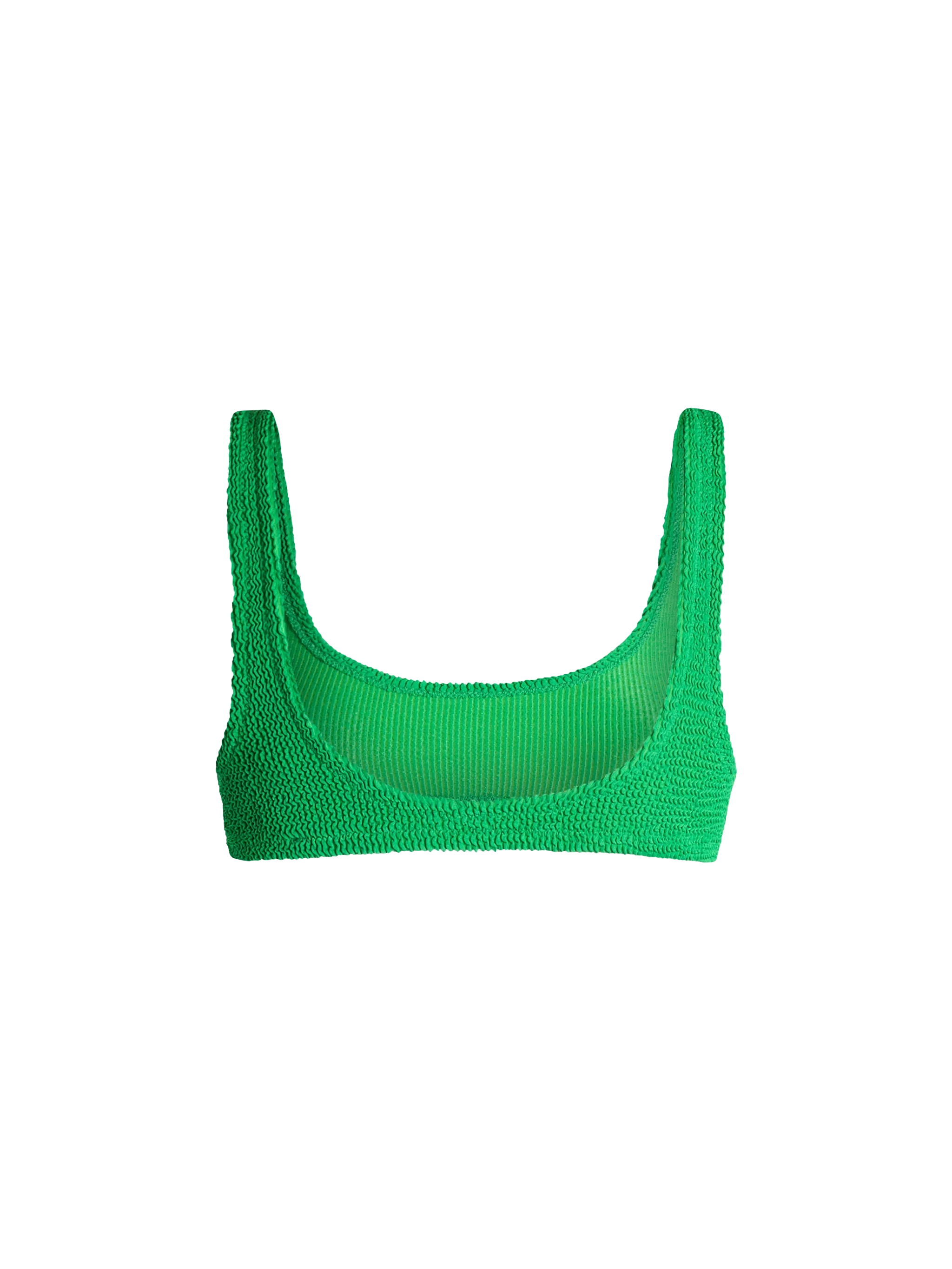 Top bikini Naima bralette in crinkle verde tinta unita - Image 2