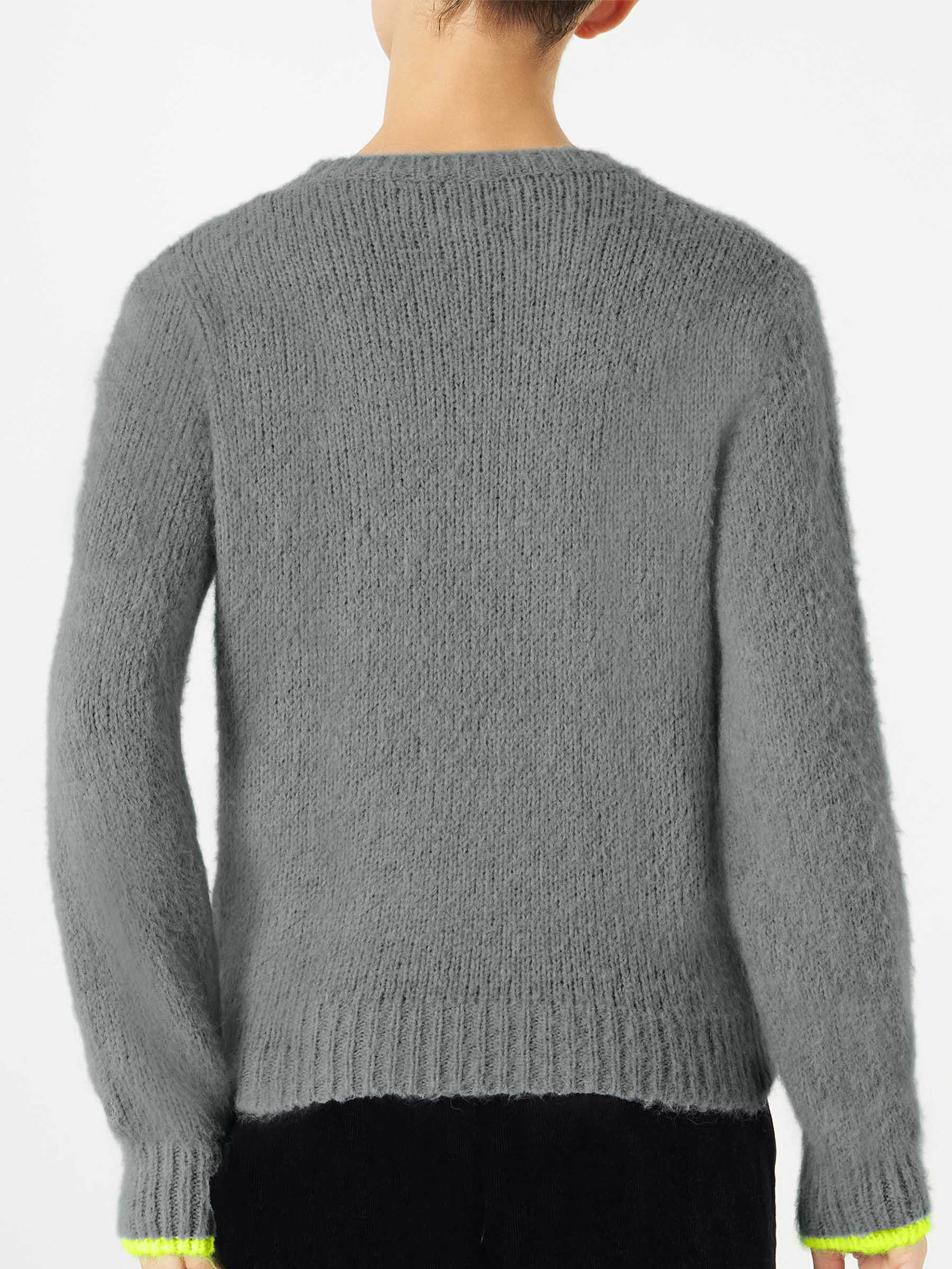 Maglia New Queen effetto brushed grigio con ricamo - Image 3