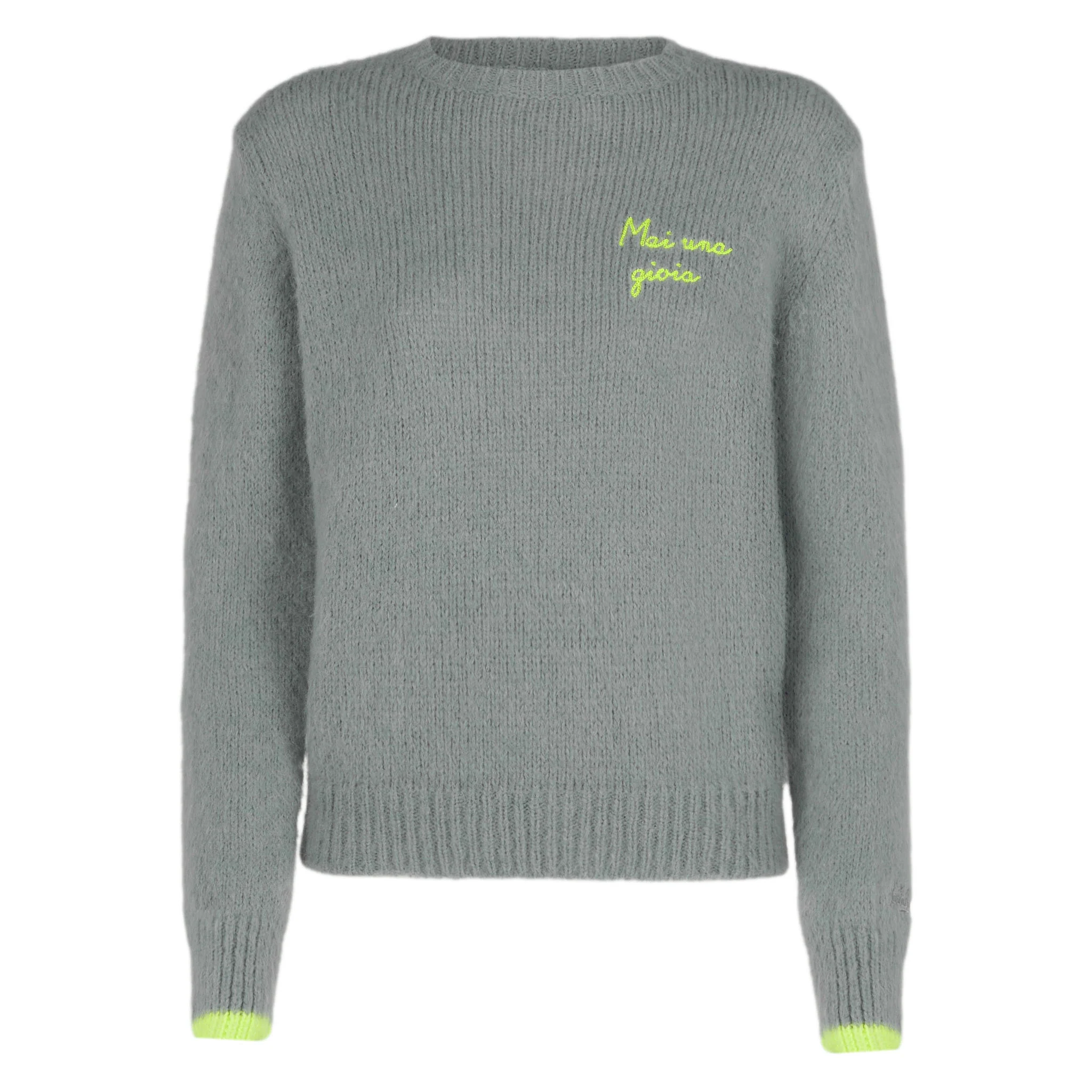Maglia New Queen effetto brushed grigio con ricamo - Image 4