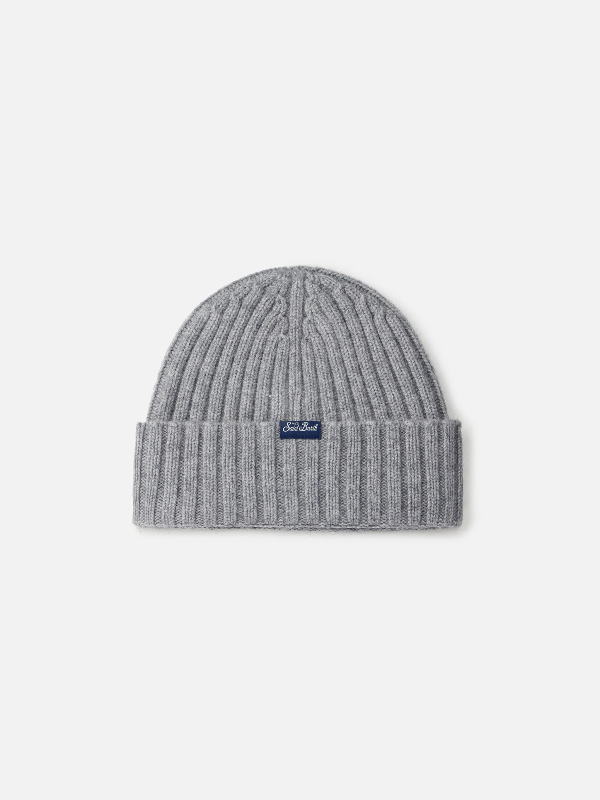 Cappello grigio a coste Wengen con ricamo Courma - Image 3