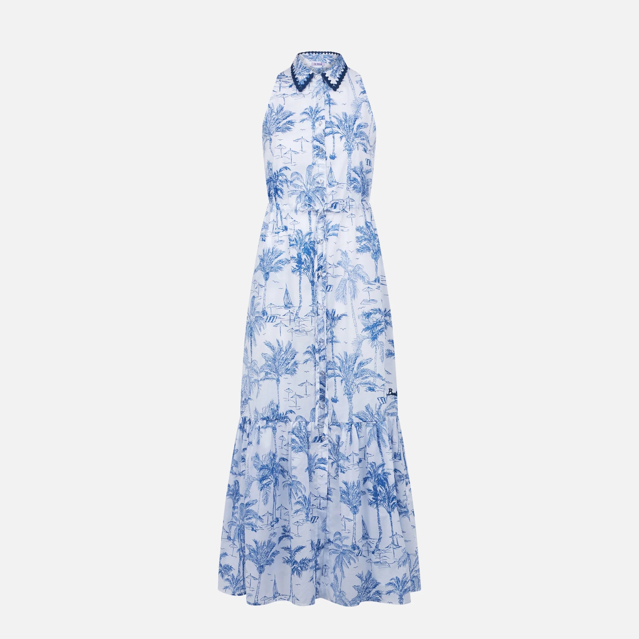 Abito lungo Ida halterneck con stampa toile de jouy - Image 4
