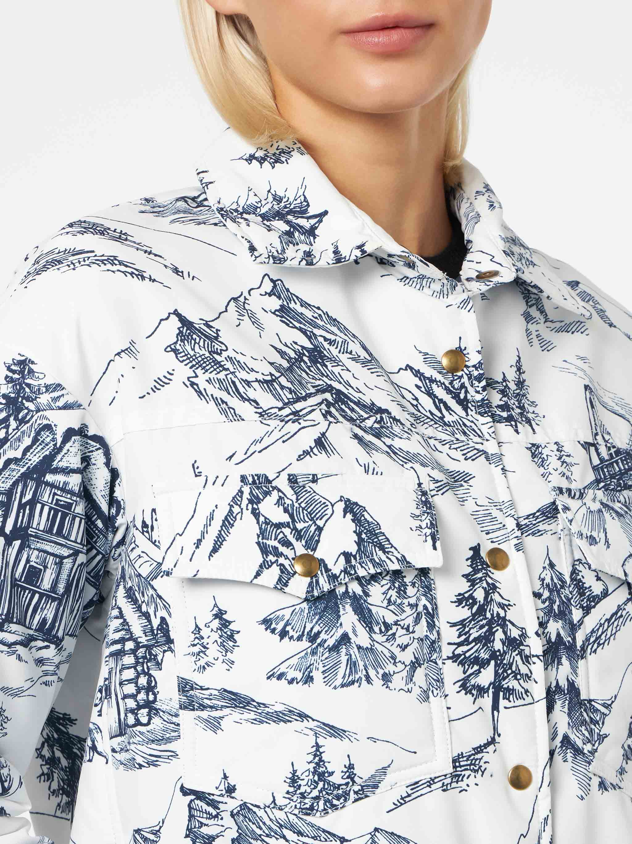 Giacca Kimmy trapuntata con fantasia toile de jouy blu - Image 3