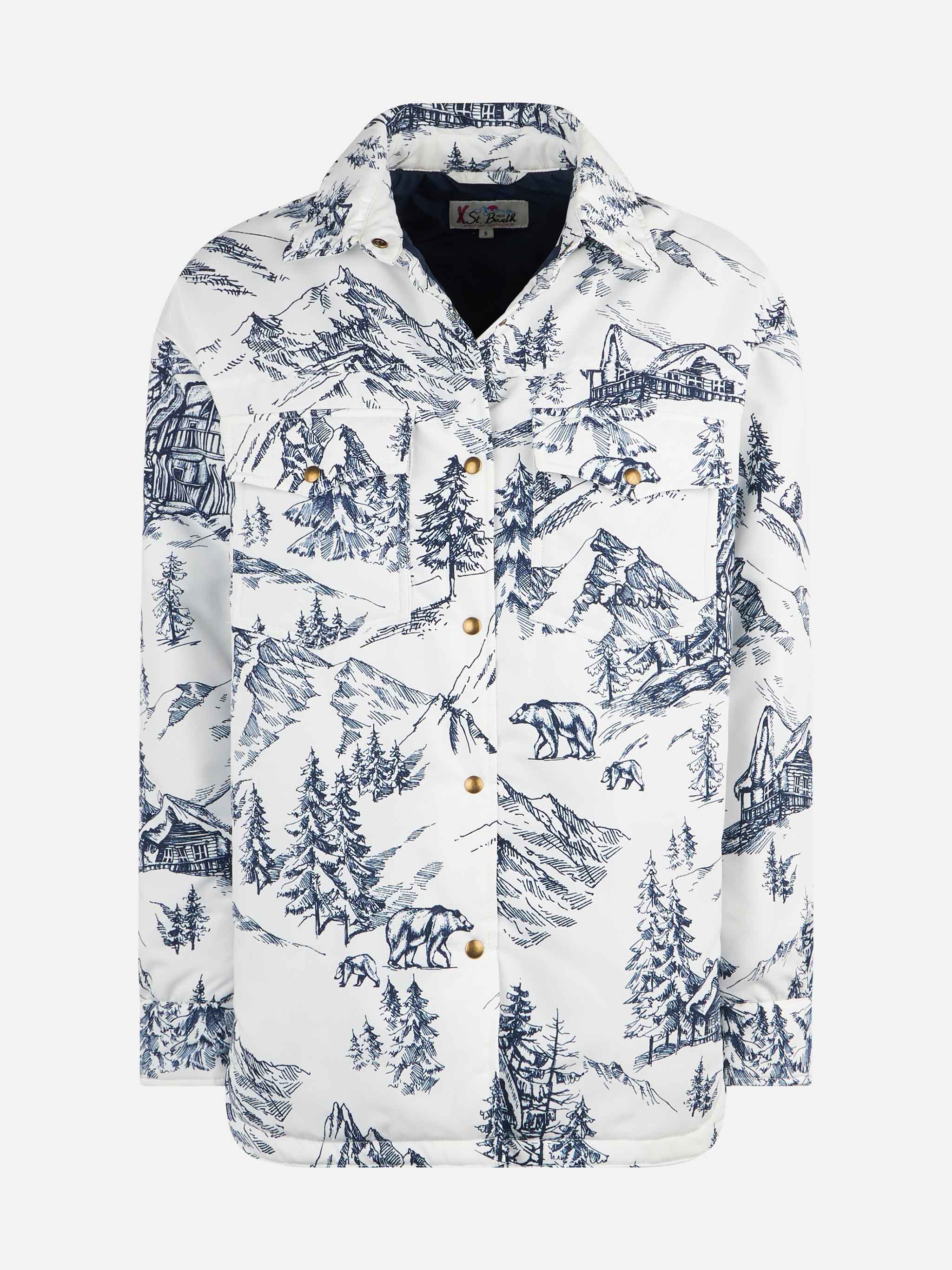 Giacca Kimmy trapuntata con fantasia toile de jouy blu - Image 4