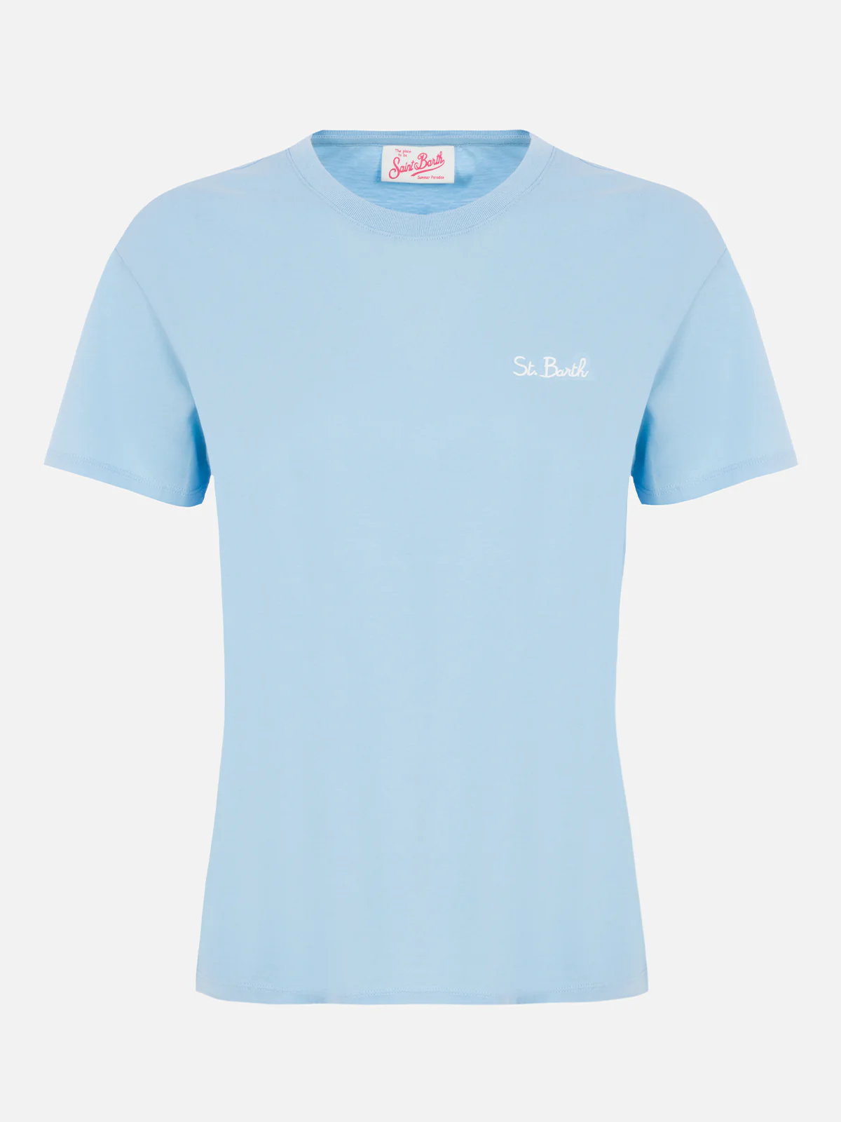 T-shirt Emilie in cotone azzurro con ricamo logo - Image 4