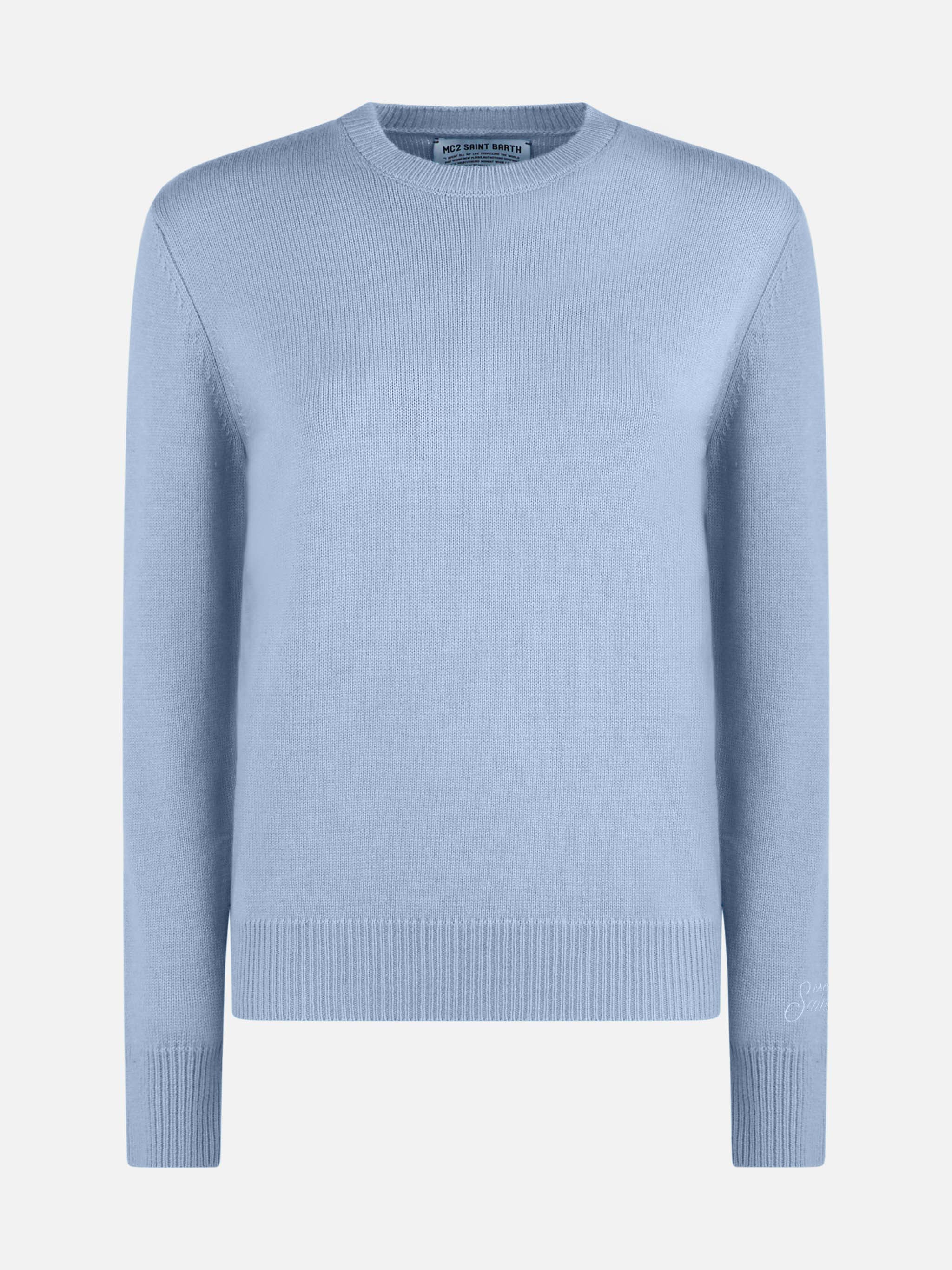 Maglione in 100% CASHMERE azzurro - Image 4