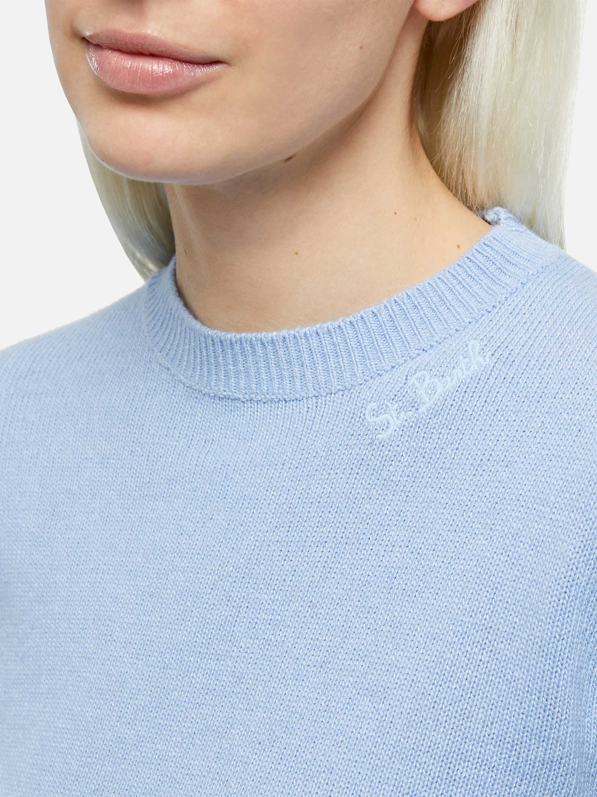 Maglia Sorbonne in cashmere misto azzurro - Image 2