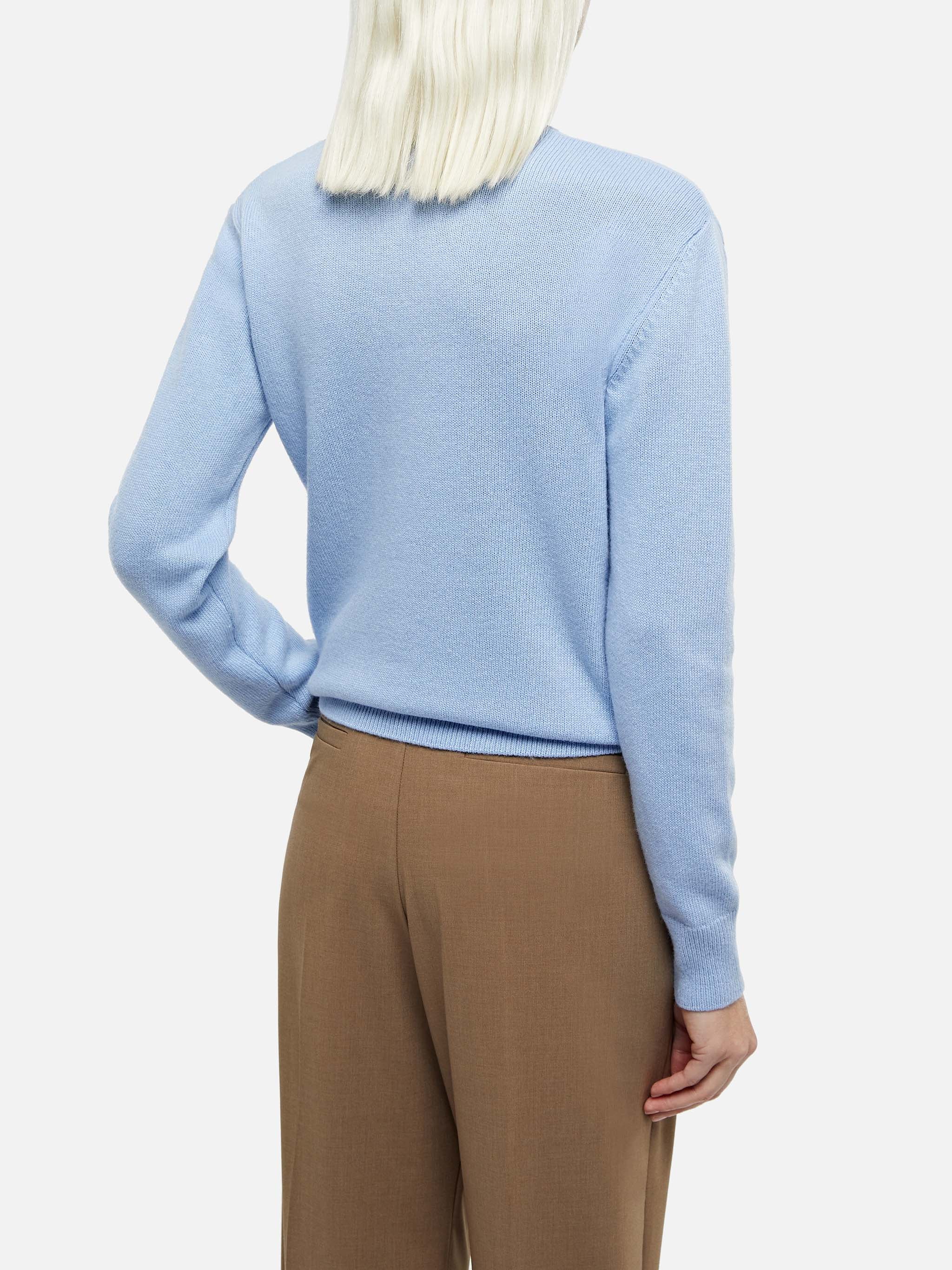 Maglia Sorbonne in cashmere misto azzurro - Image 3