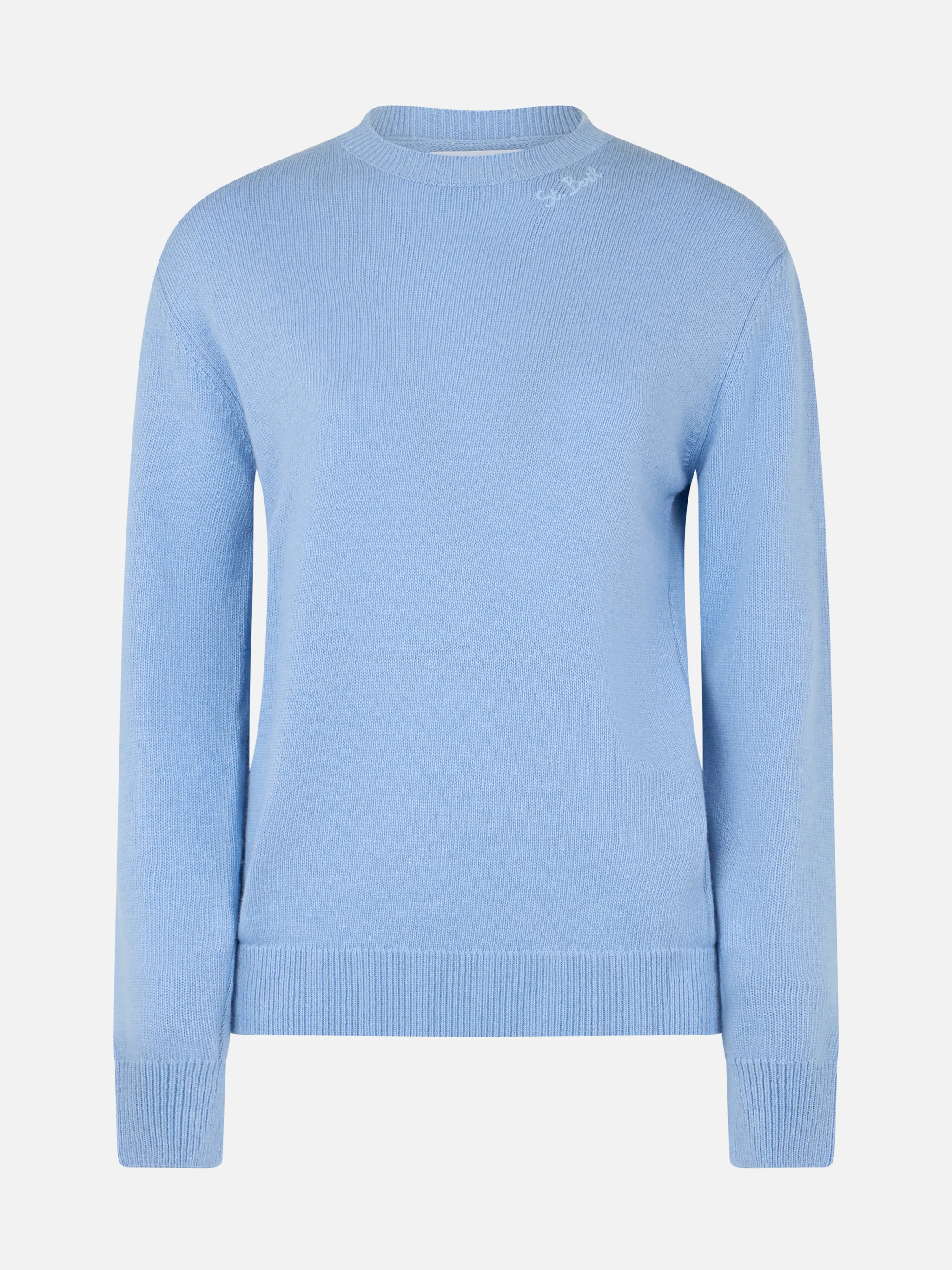 Maglia Sorbonne in cashmere misto azzurro - Image 4