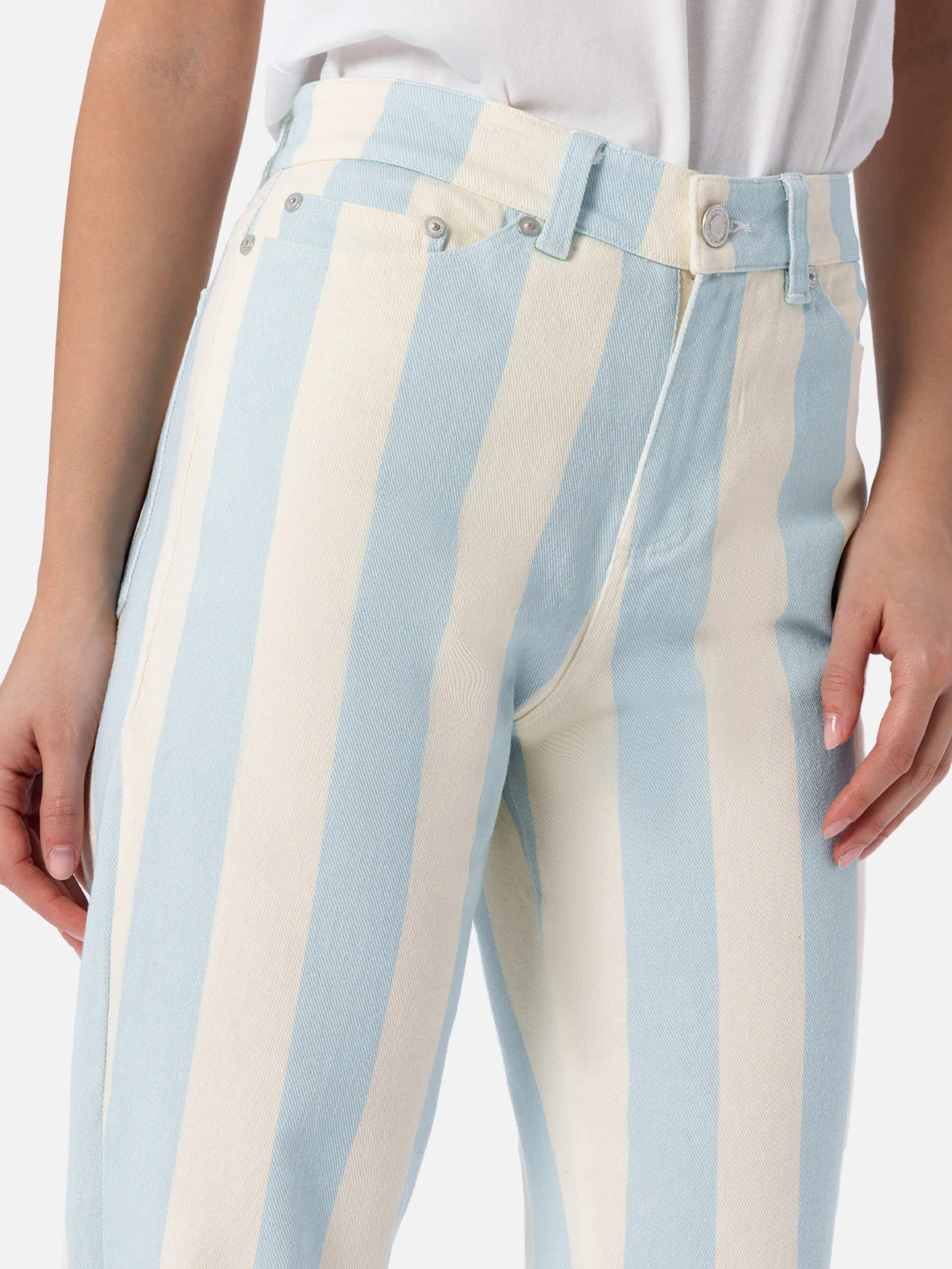 Jeans Belleville con stampa a righe azzurre - Image 2