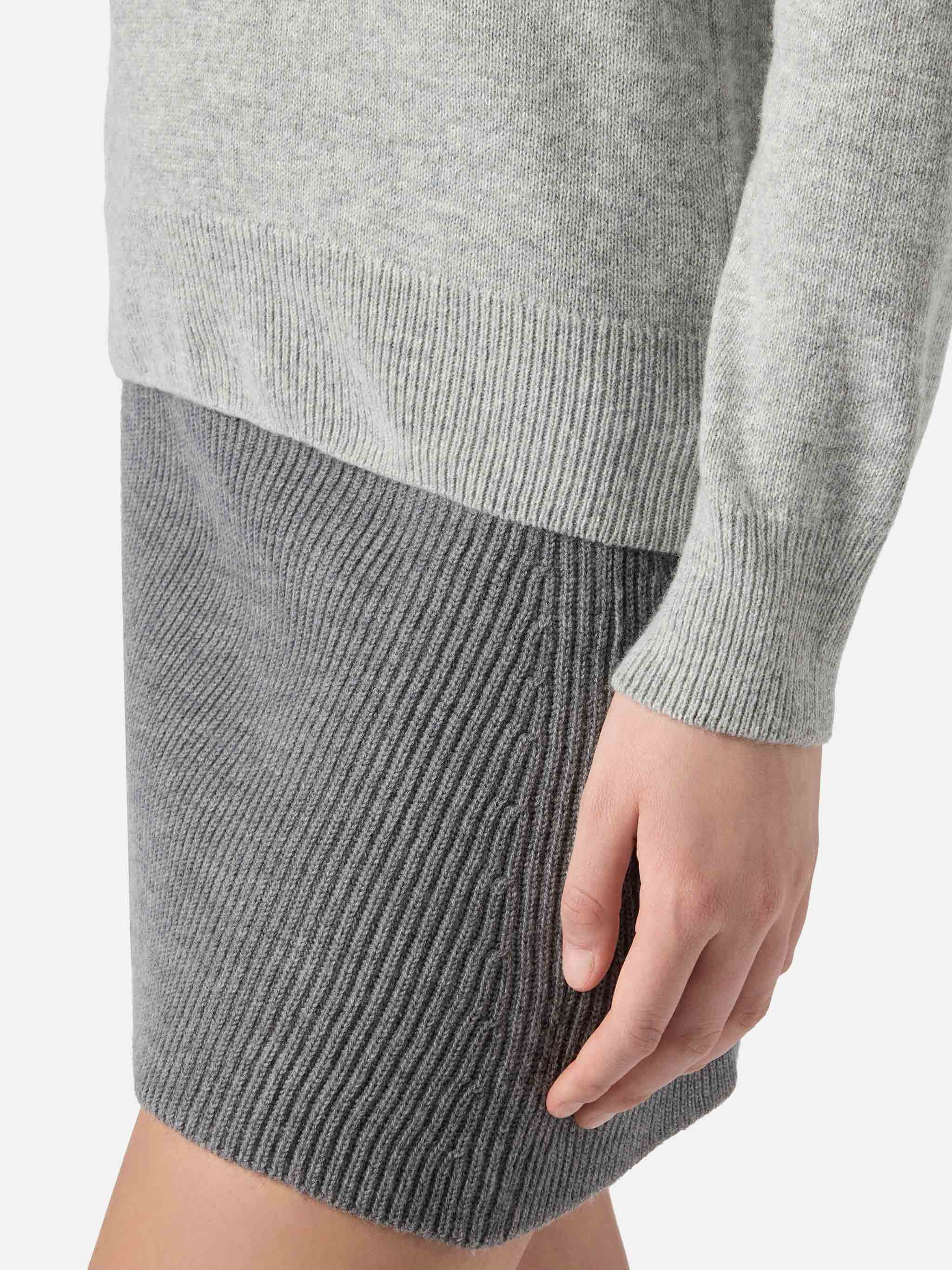 Maglione Eze mélange grigio con collo polo - Image 4