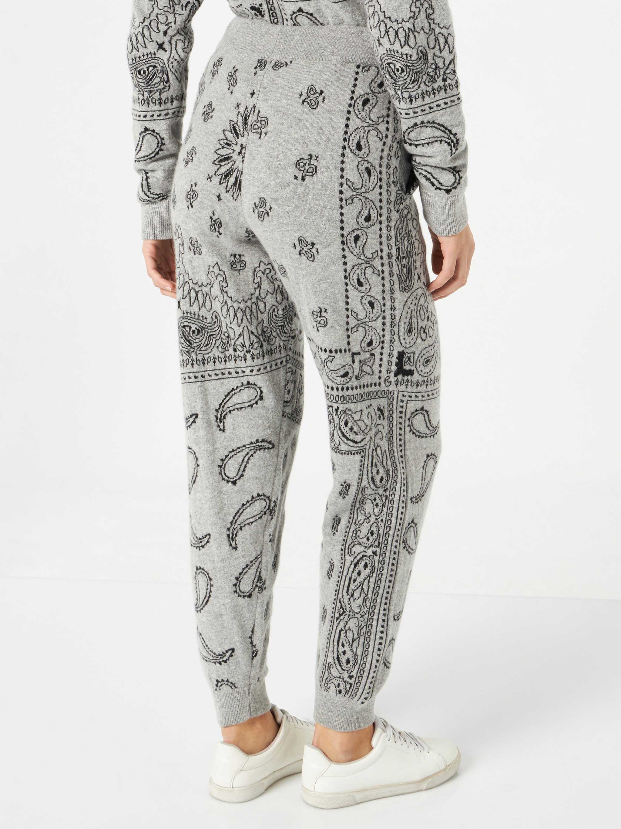 Pantaloni jogger da donna in maglia con jacquard bandana - Image 3
