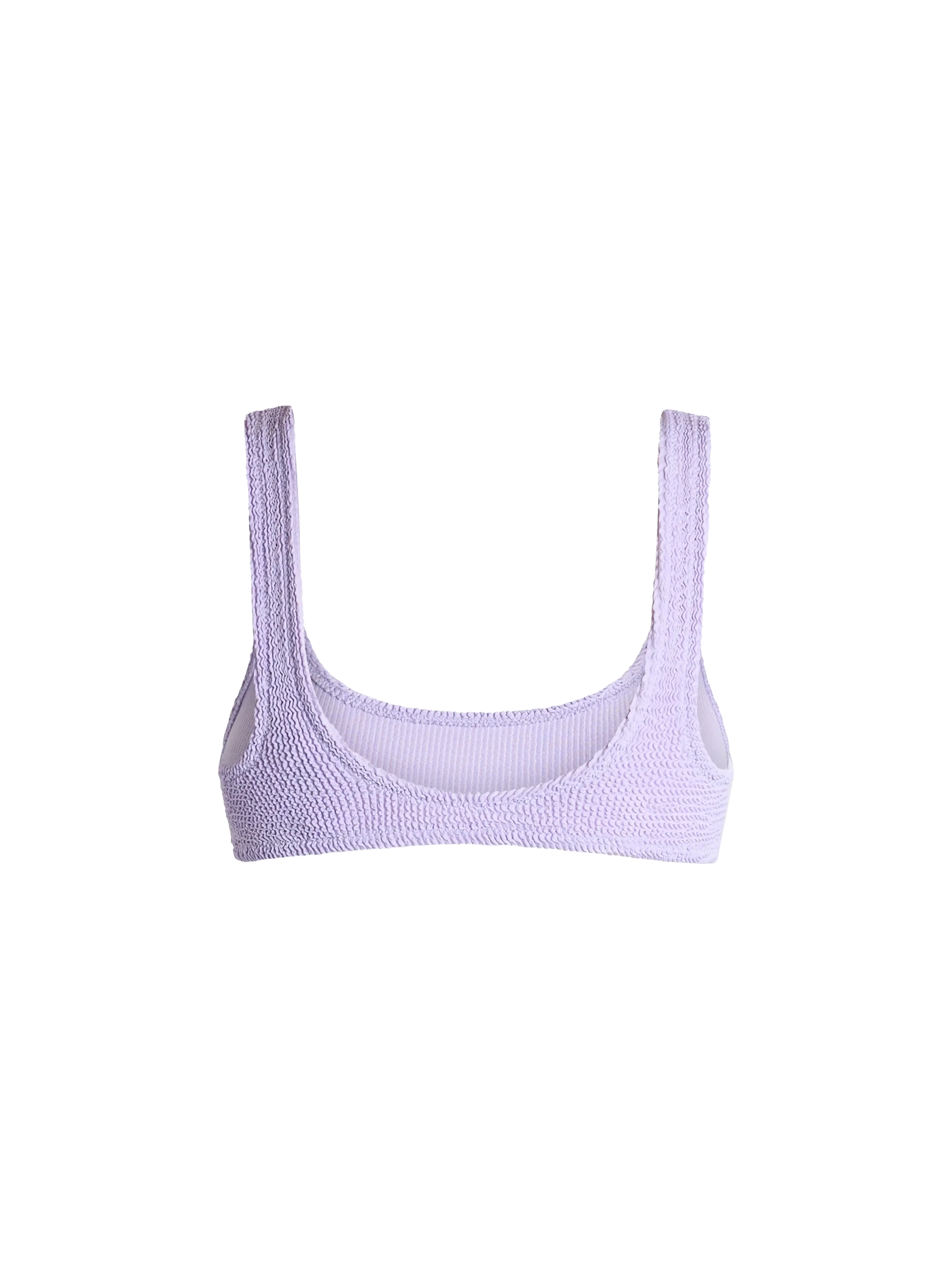 Top bikini Naima in crinkle lilla tinta unita - Image 2