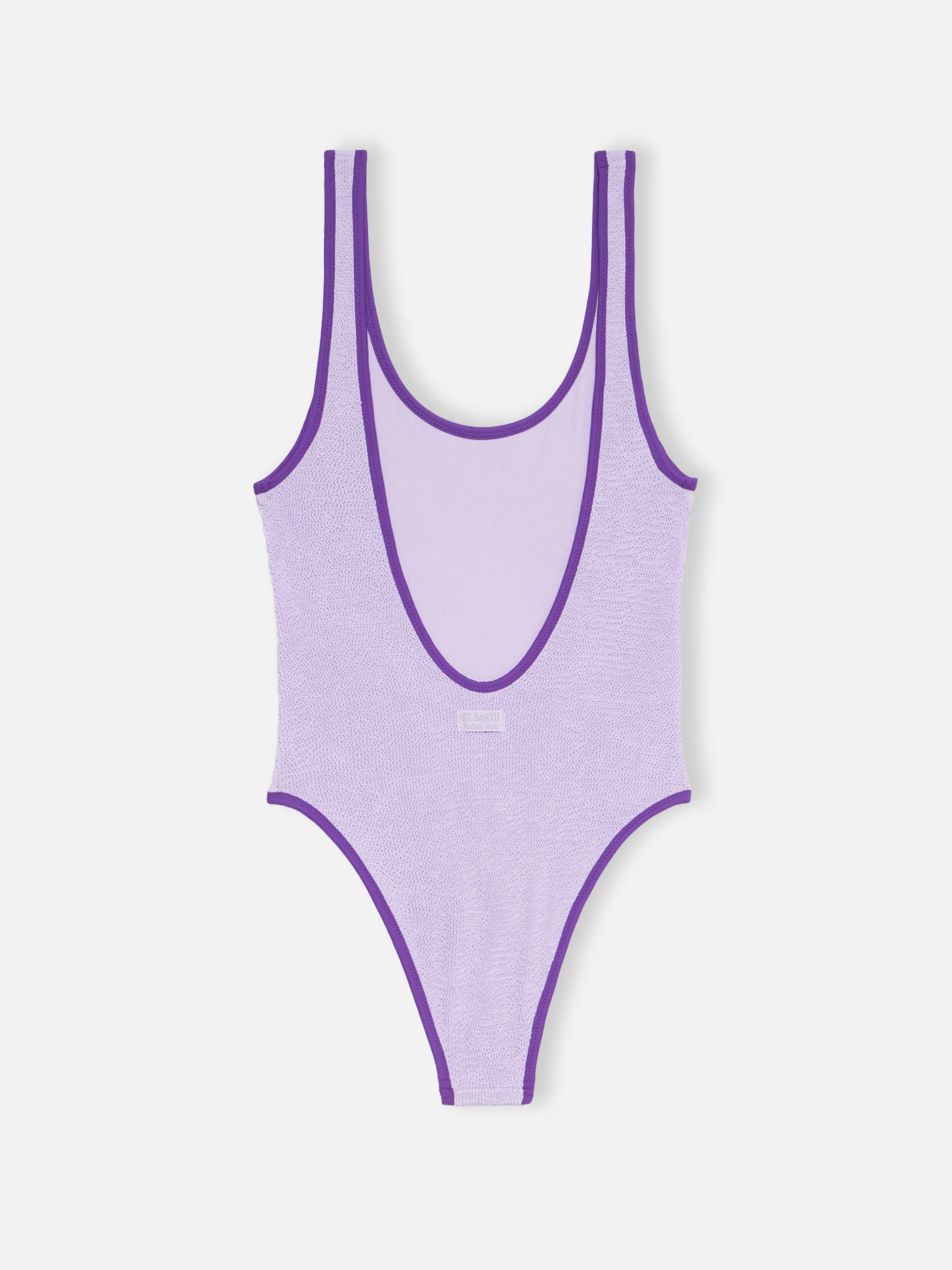 Costume intero Althea in crinkle lilla con piping viola | Special Edition - Image 9