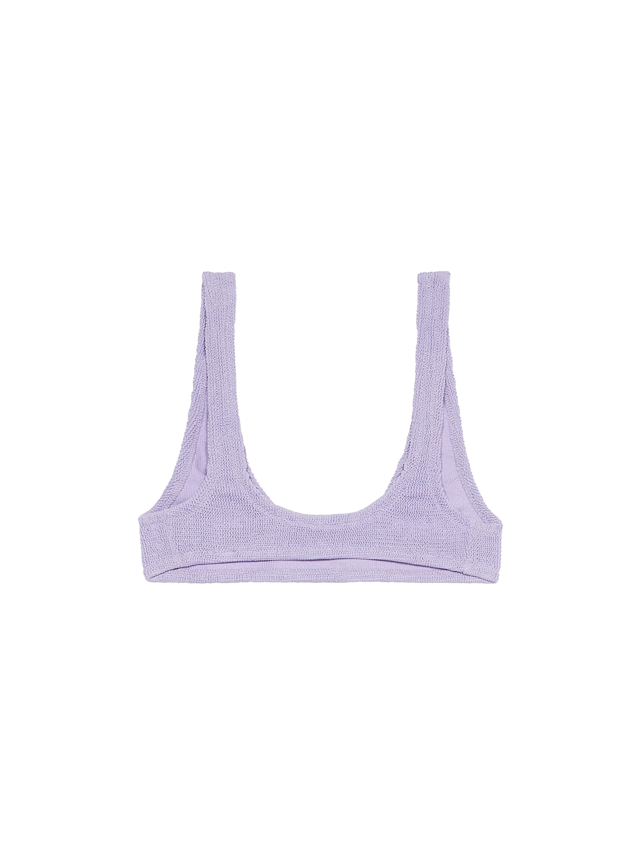 Top bikini Pamy bralette in tessuto crinkle lurex lilla - Image 2