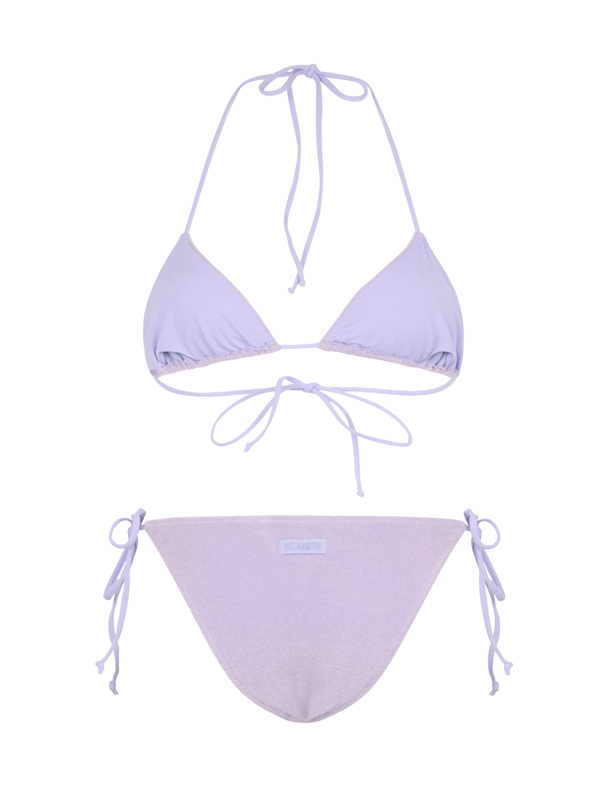 Bikini Leah Virgo triangolo in tessuto effetto spugna lilla - Image 3