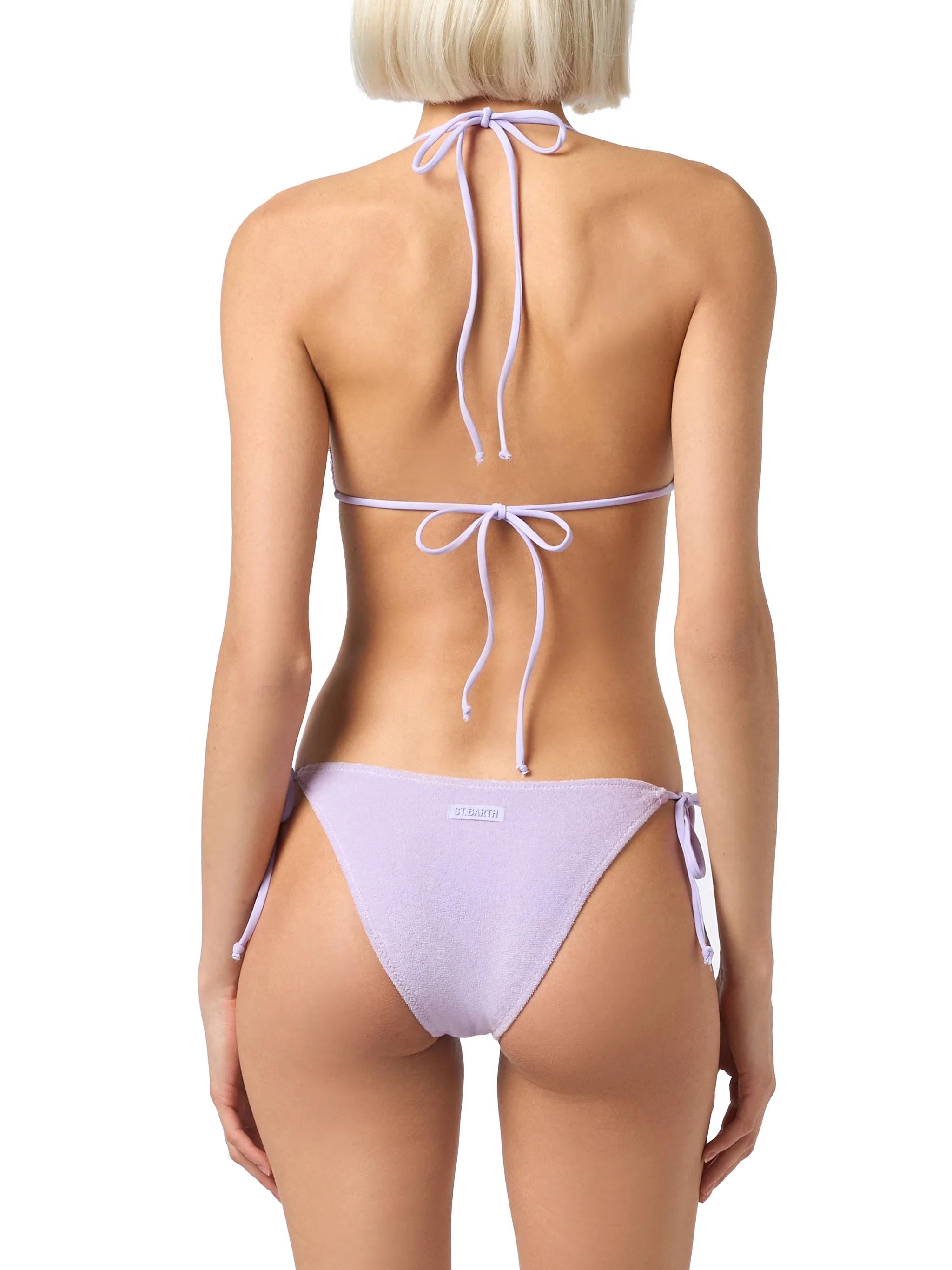 Bikini Leah Virgo triangolo in tessuto effetto spugna lilla - Image 4