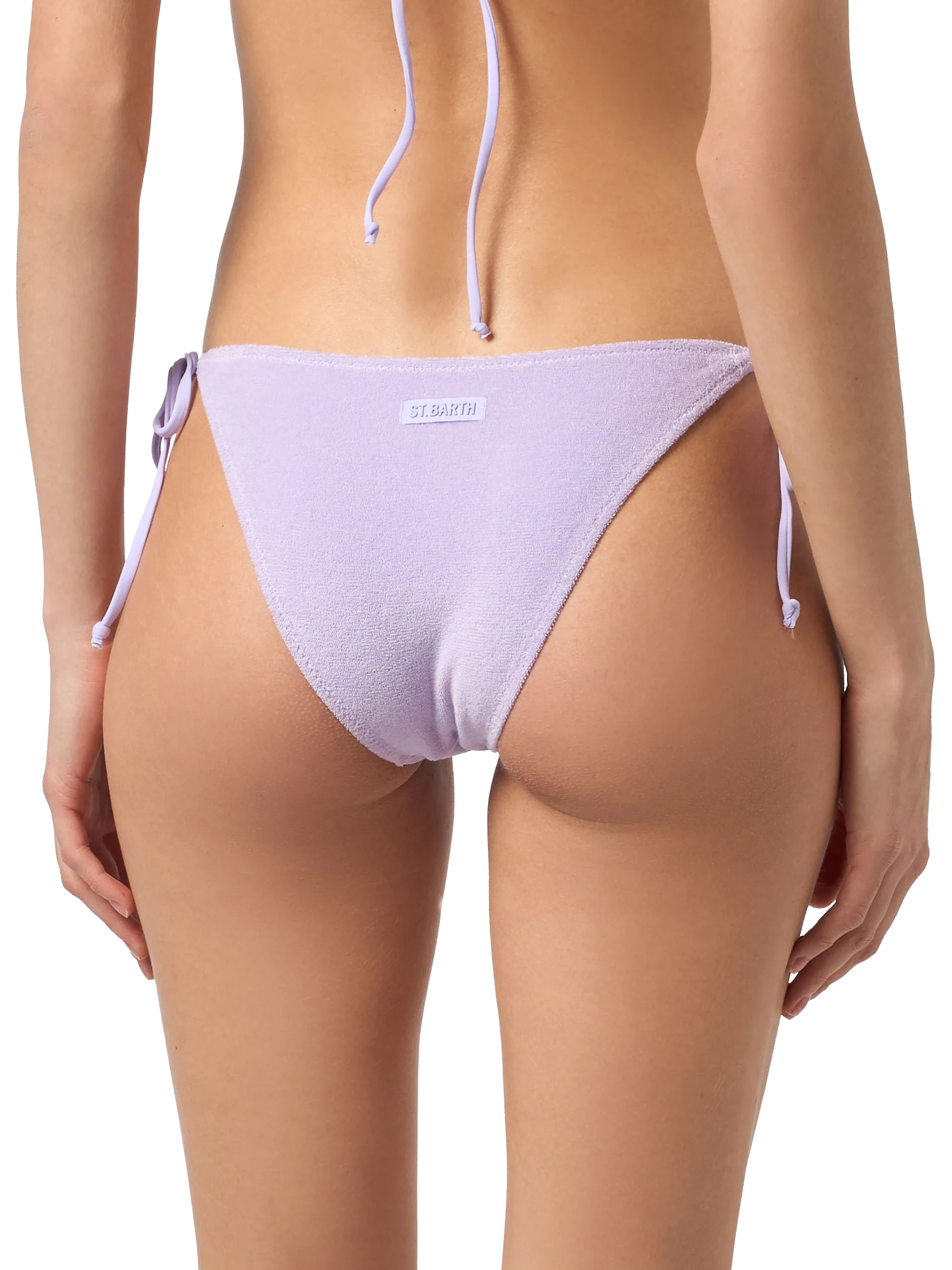 Bikini Leah Virgo triangolo in tessuto effetto spugna lilla - Image 6