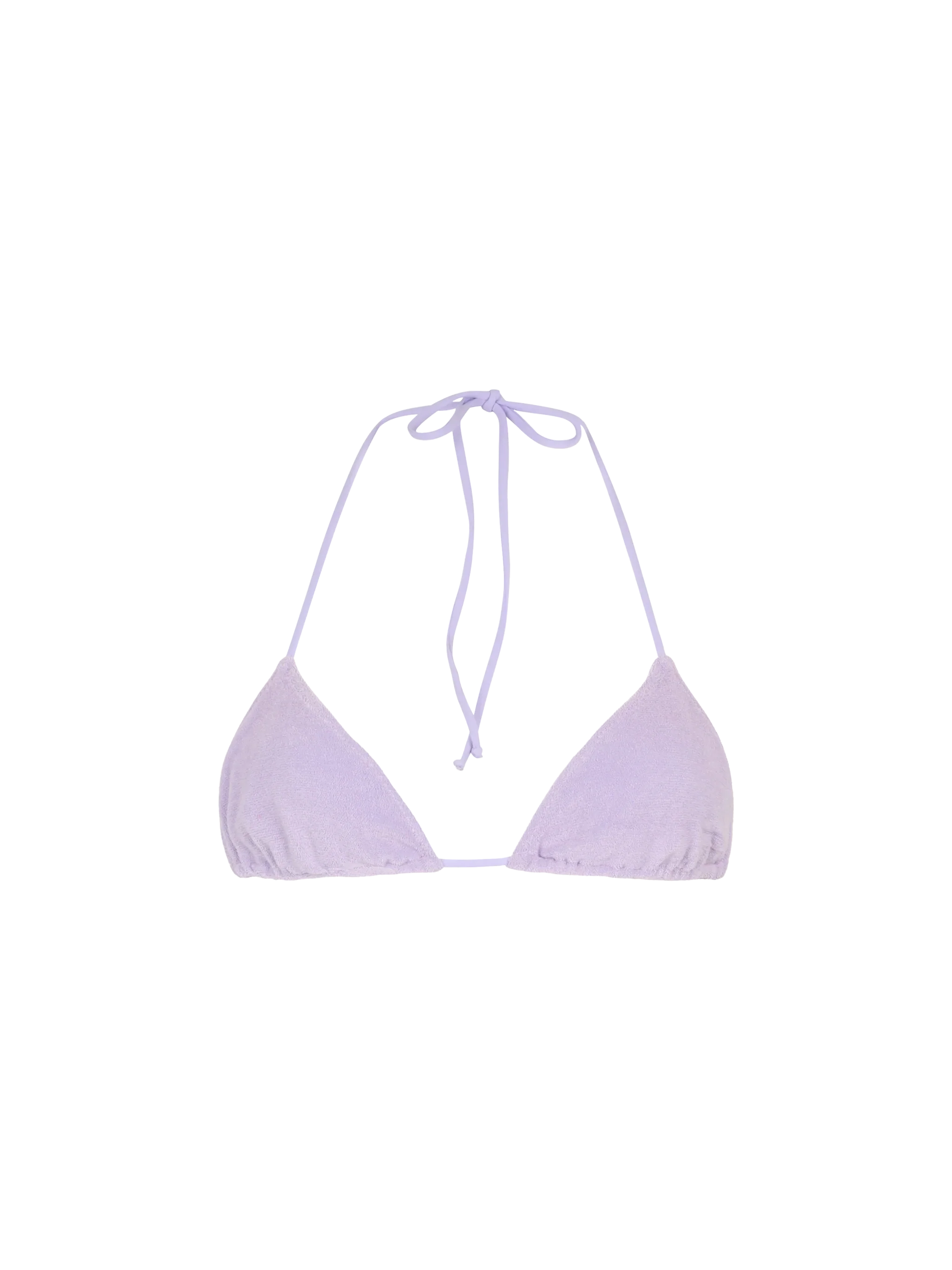 Top bikini Leah triangolo in tessuto effetto spugna lilla tinta unita