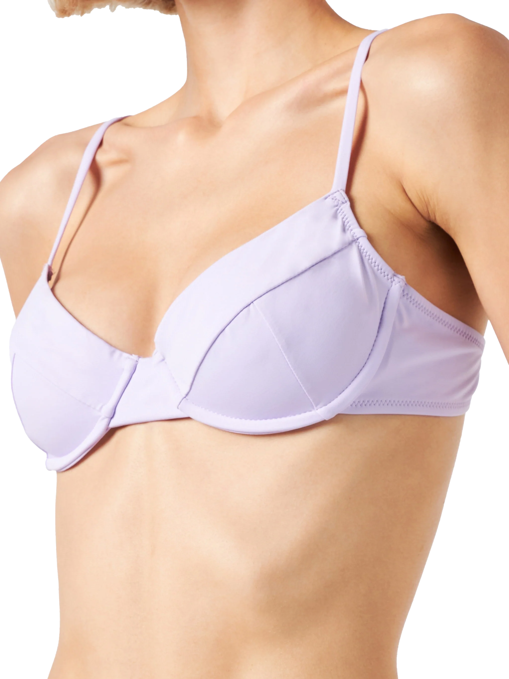 Top bikini Bea bralette con ferretto lilla tinta unita - Image 2
