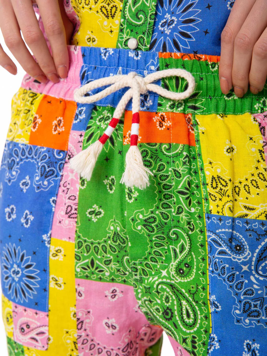 Pantaloni Millie in lino con stampa bandana multicolore - Image 6