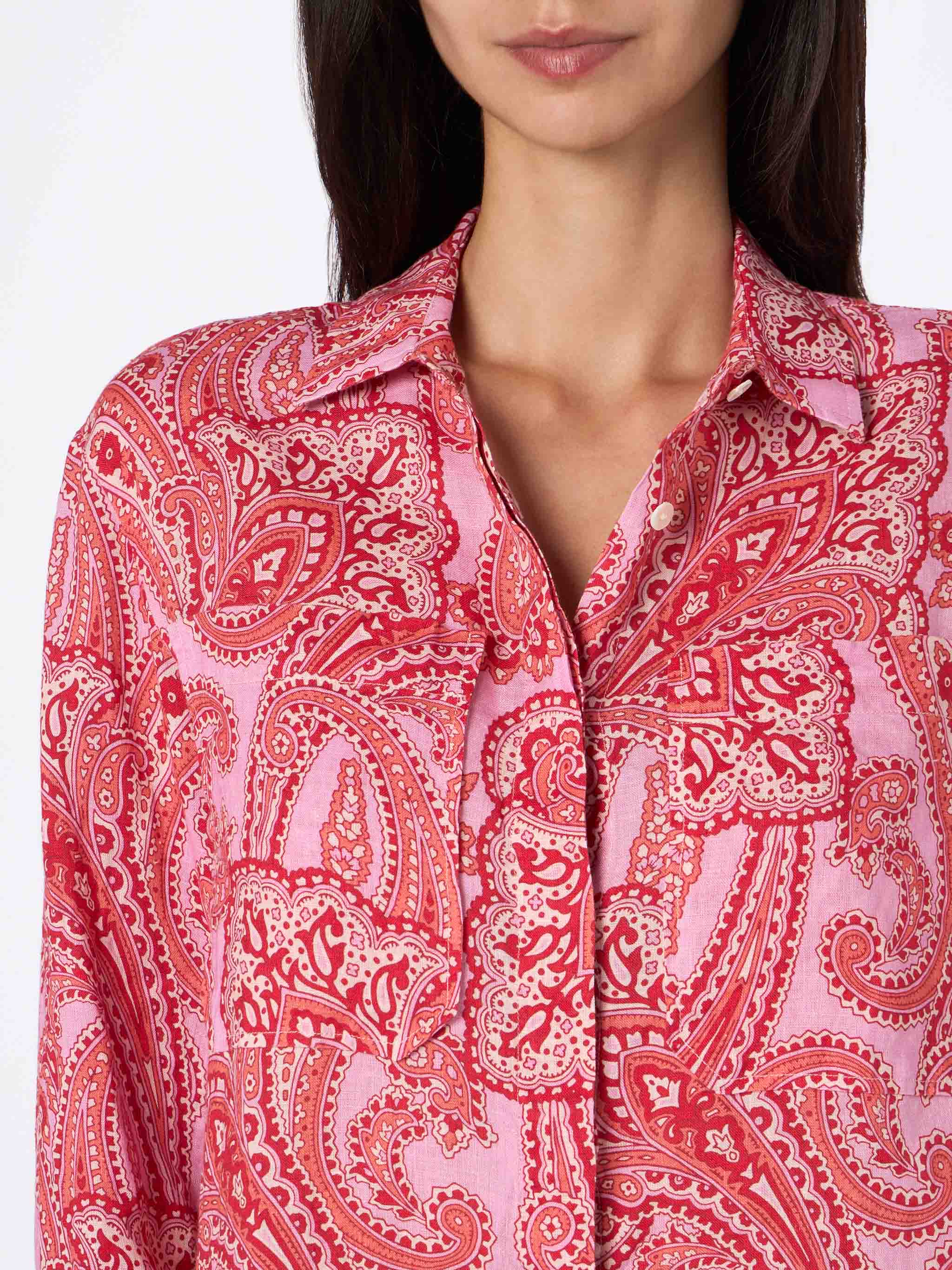 Camicia Alodie in lino con stampa paisley - Image 3
