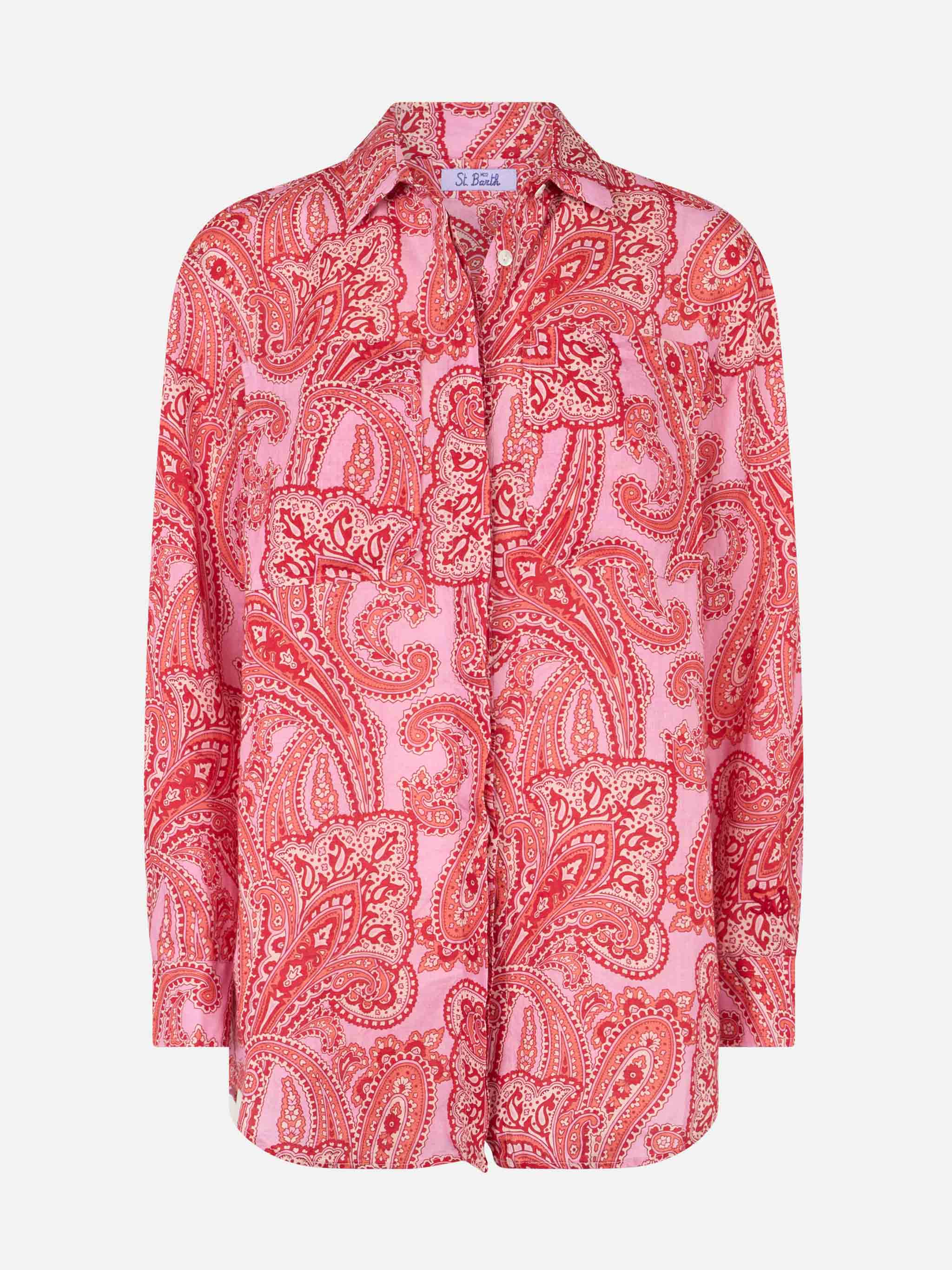 Camicia Alodie in lino con stampa paisley - Image 4
