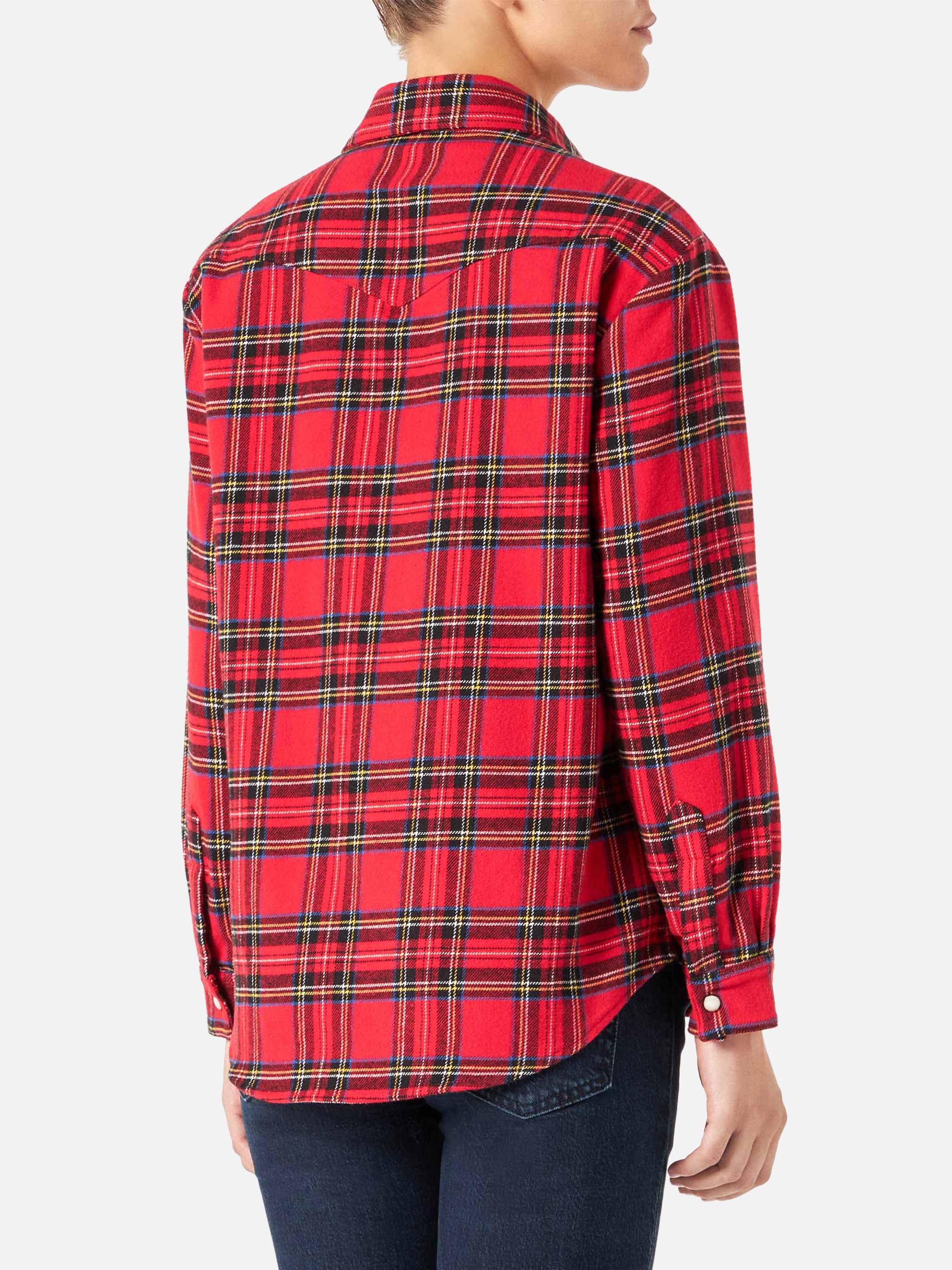 Camicia Seattle in flanella con fantasia tartan rossa - Image 2