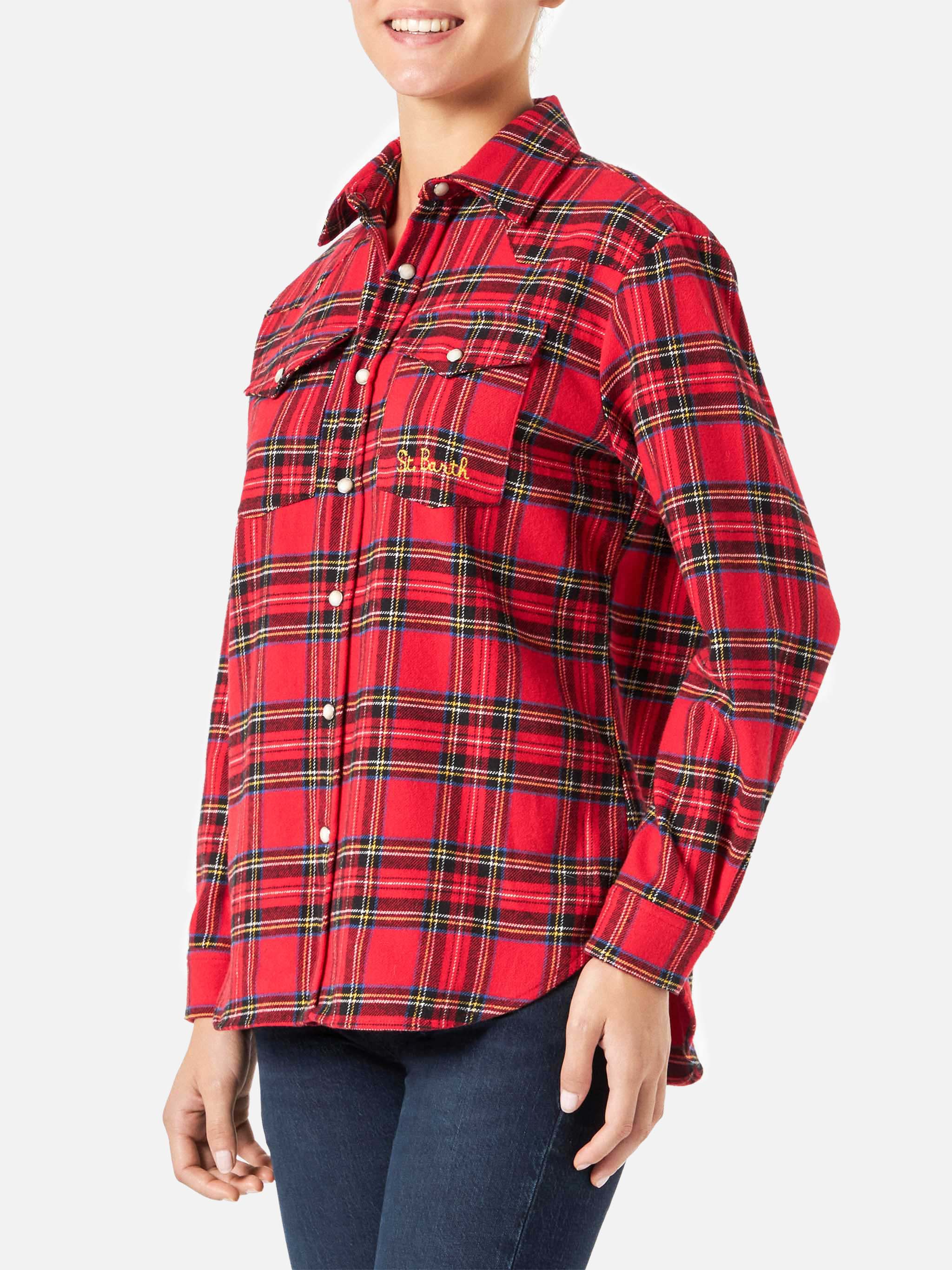 Camicia Seattle in flanella con fantasia tartan rossa - Image 3