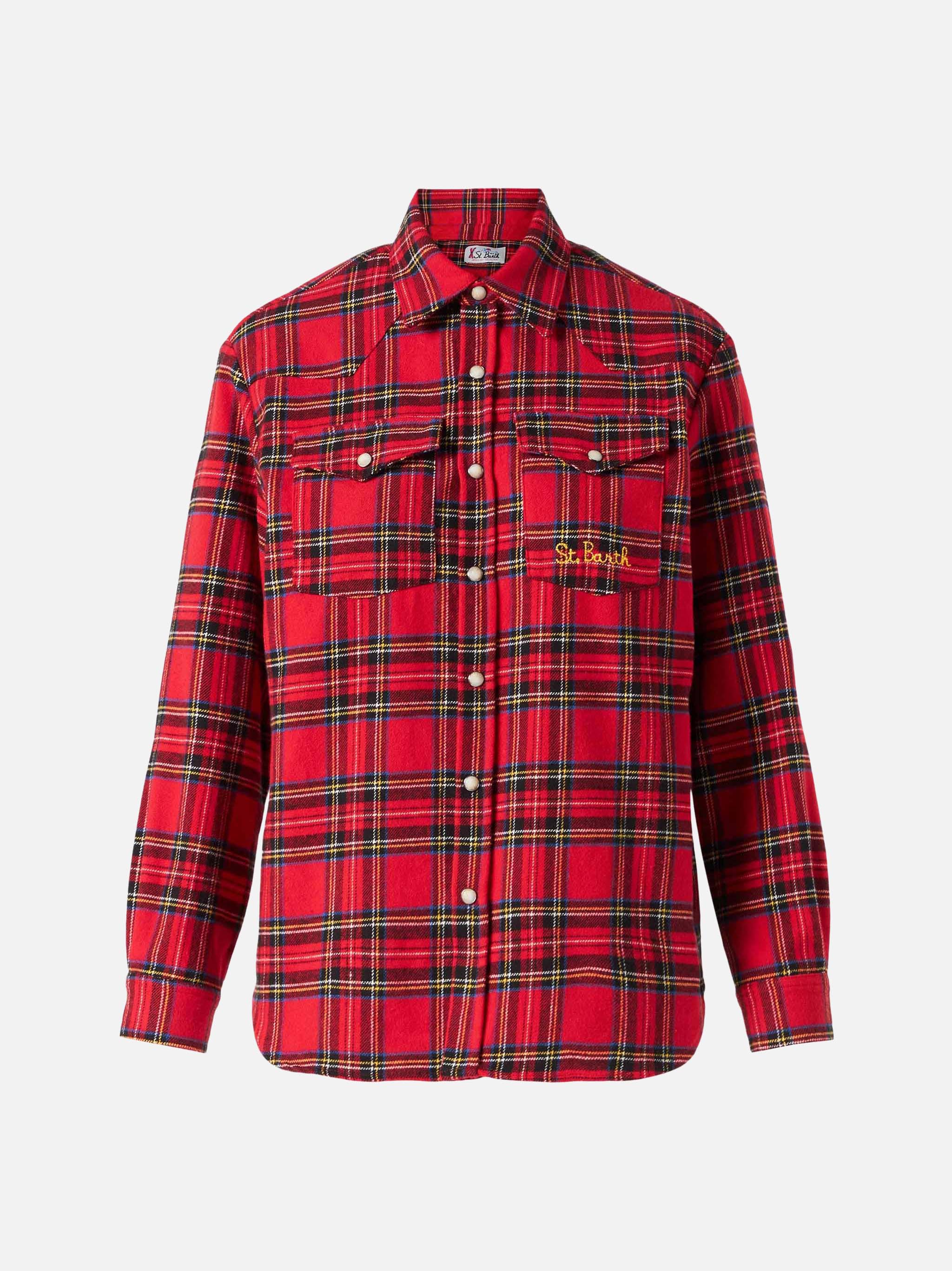 Camicia Seattle in flanella con fantasia tartan rossa - Image 4