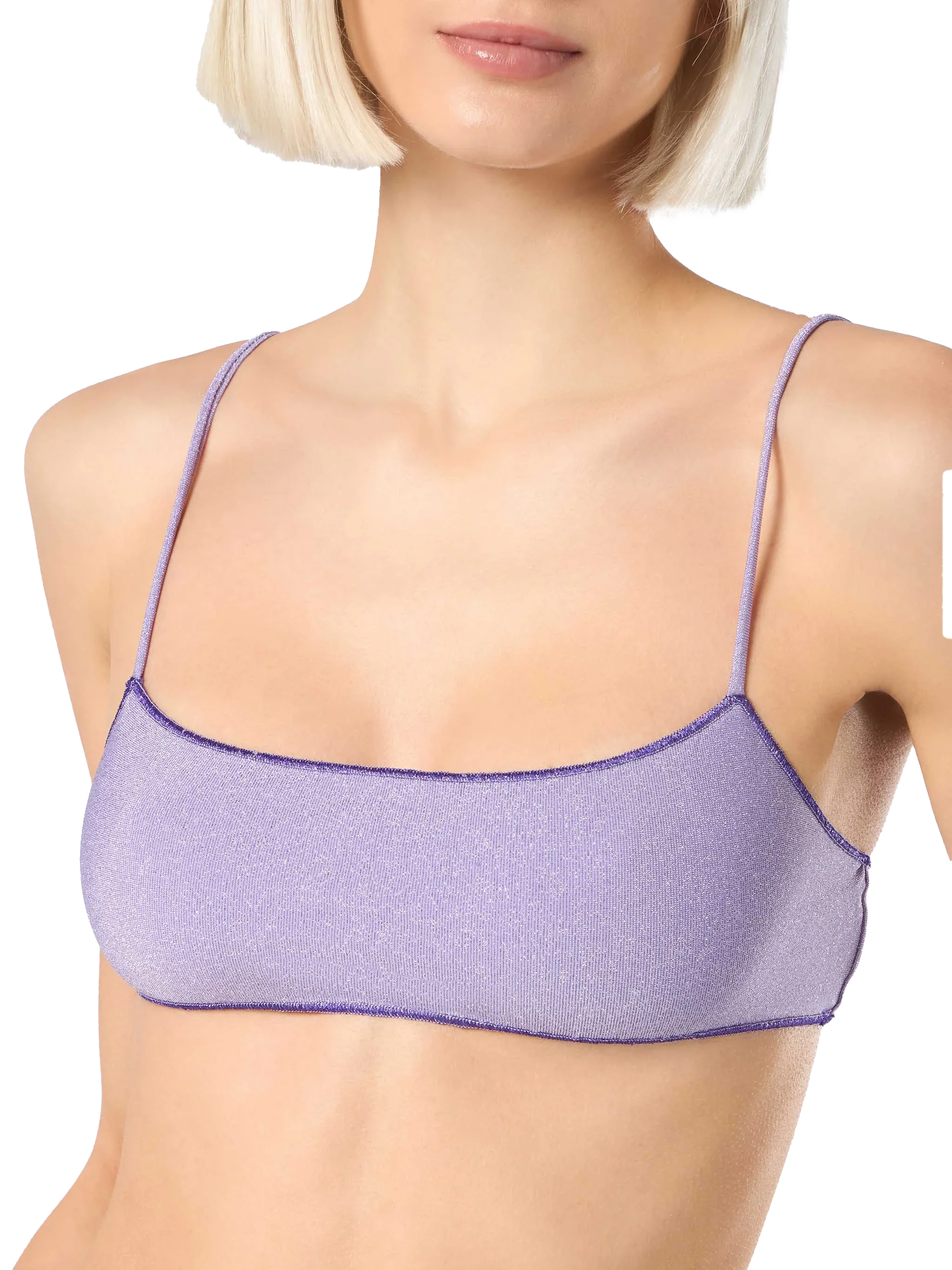 Top bikini Sadie bralette lurex lilla tinta unita - Image 3
