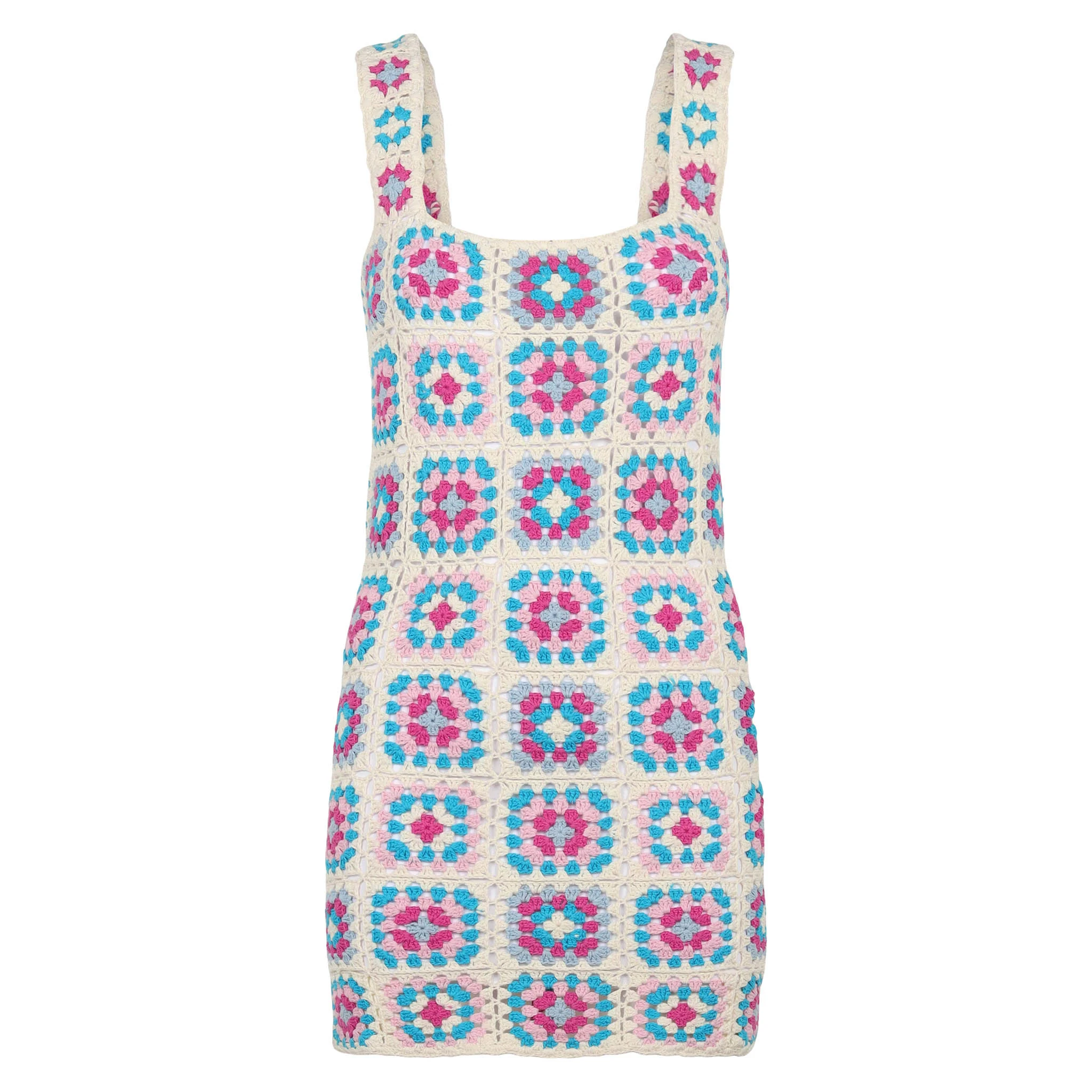 Abito Jaisal in cotone crochet multicolor - Image 4