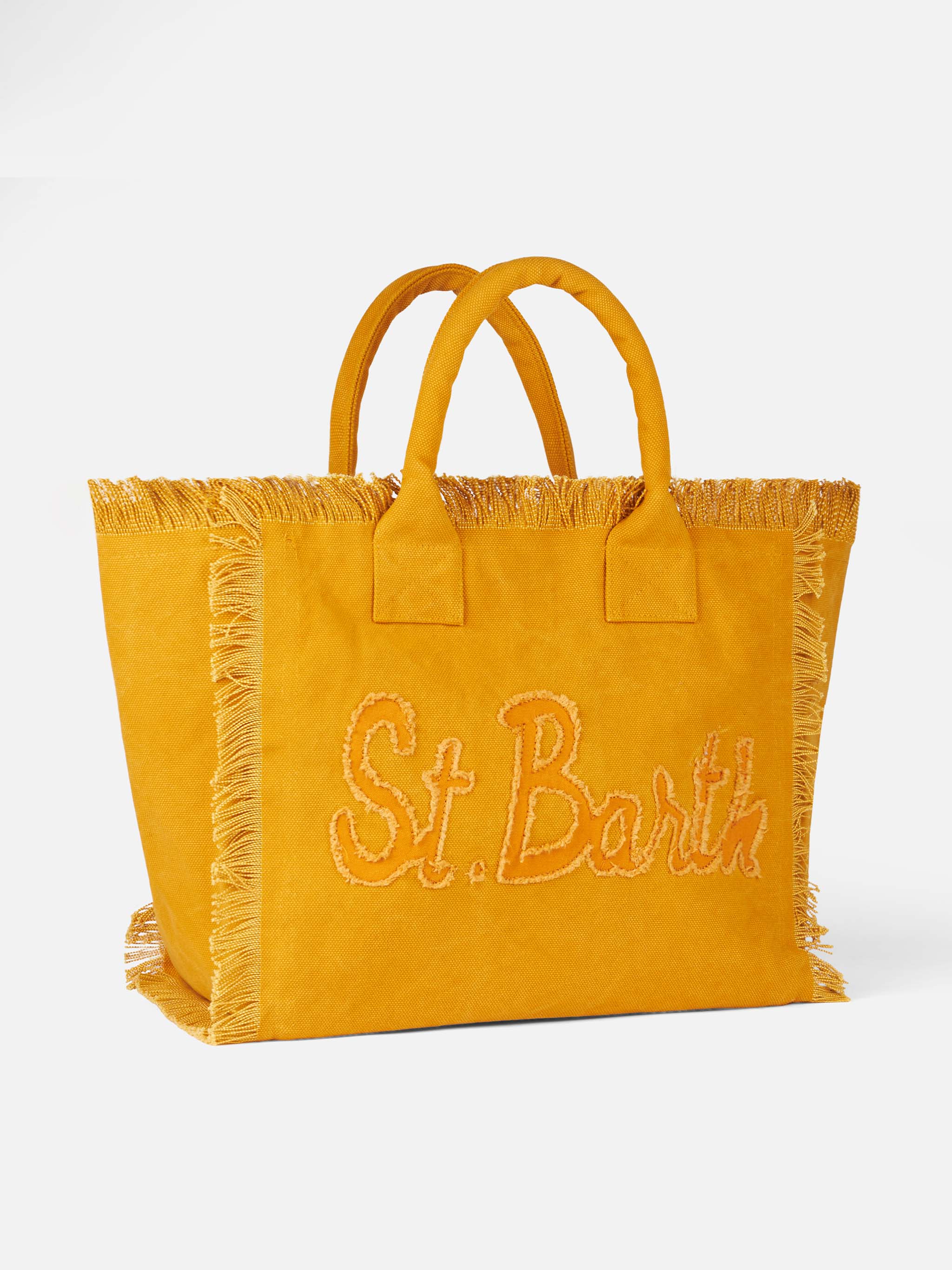 Borsa a spalla Vanity in tela color ocra - Image 3