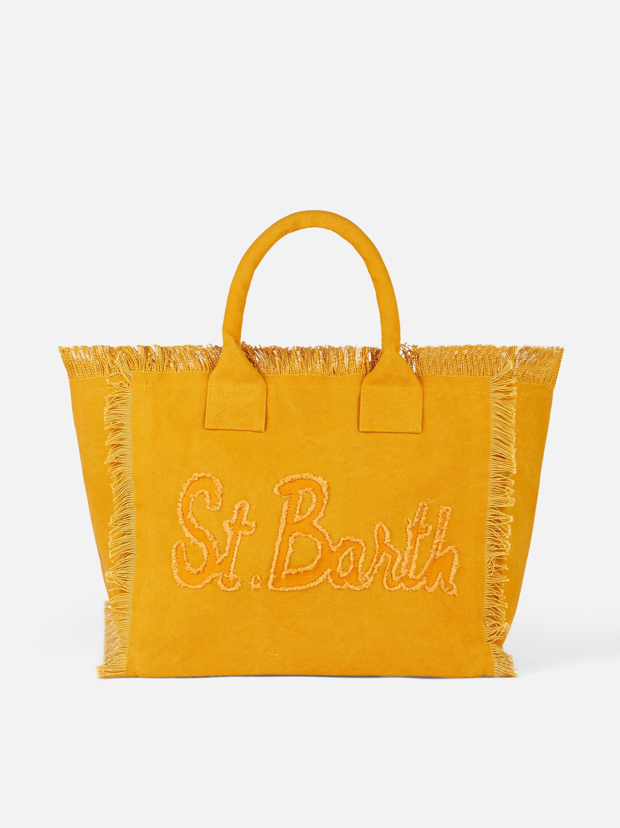 Borsa a spalla Vanity in tela color ocra - Image 4