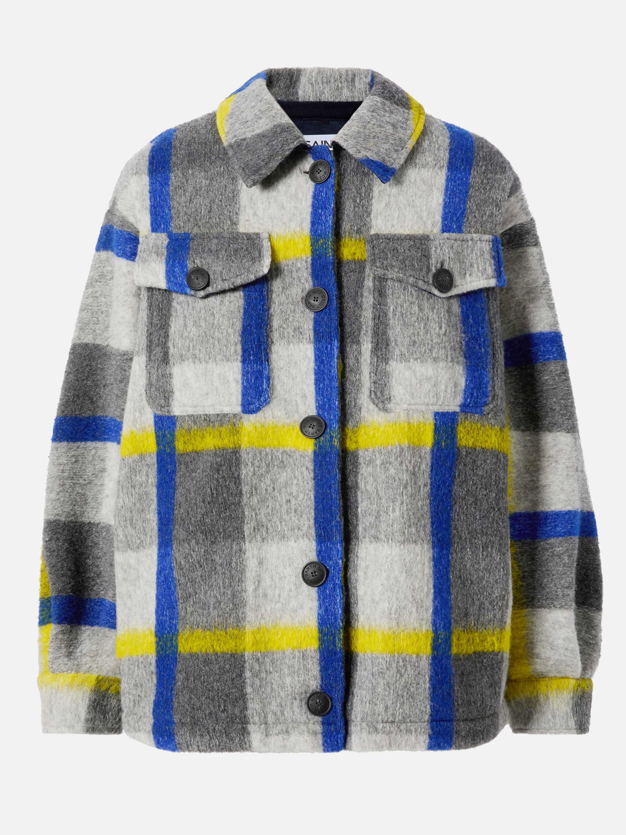 Overshirt Marceline con frange e fantasia tartan - Image 6