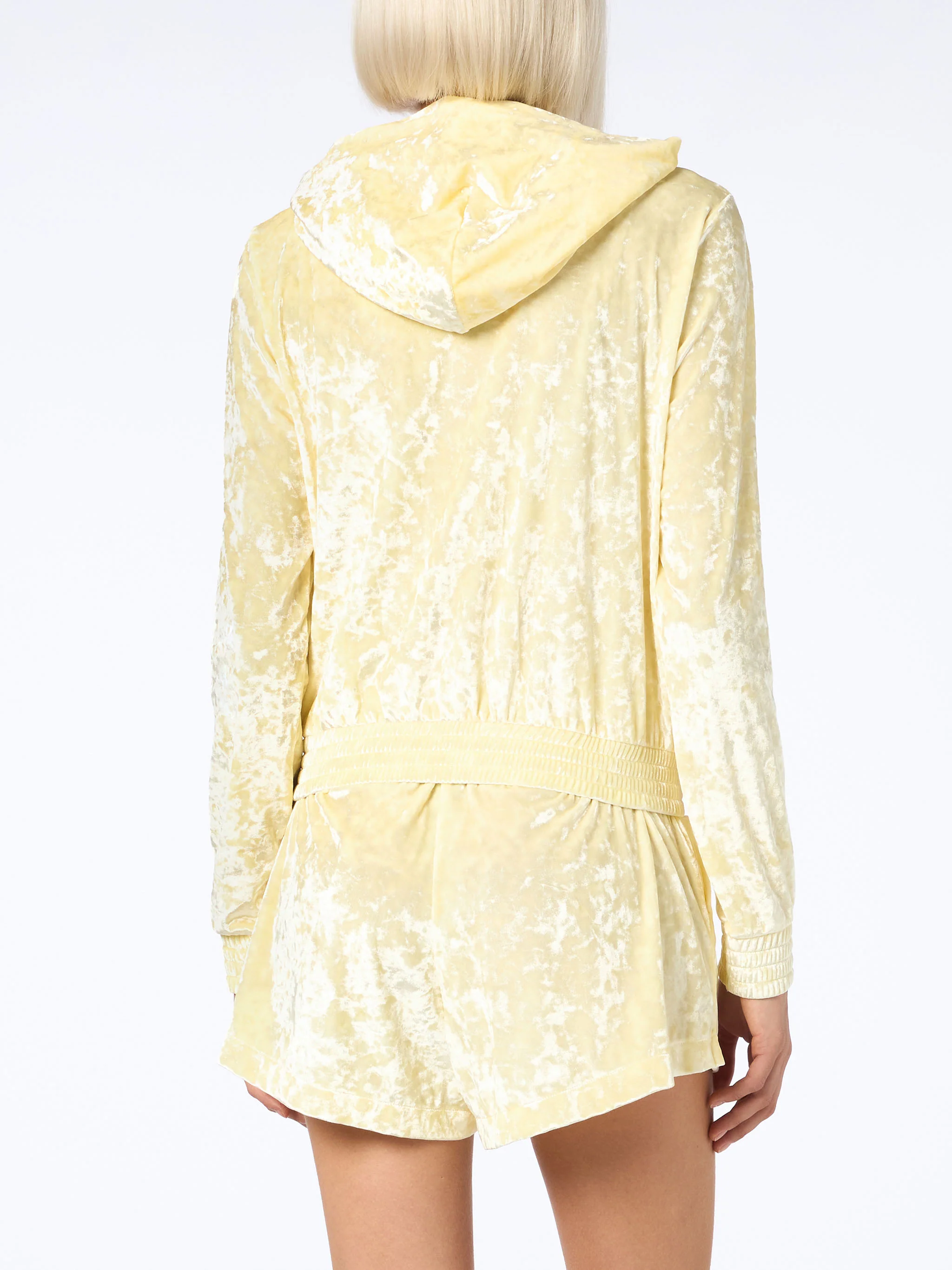 Felpa Jasmine con zip in tessuto effetto spugna giallo chiaro - Image 3