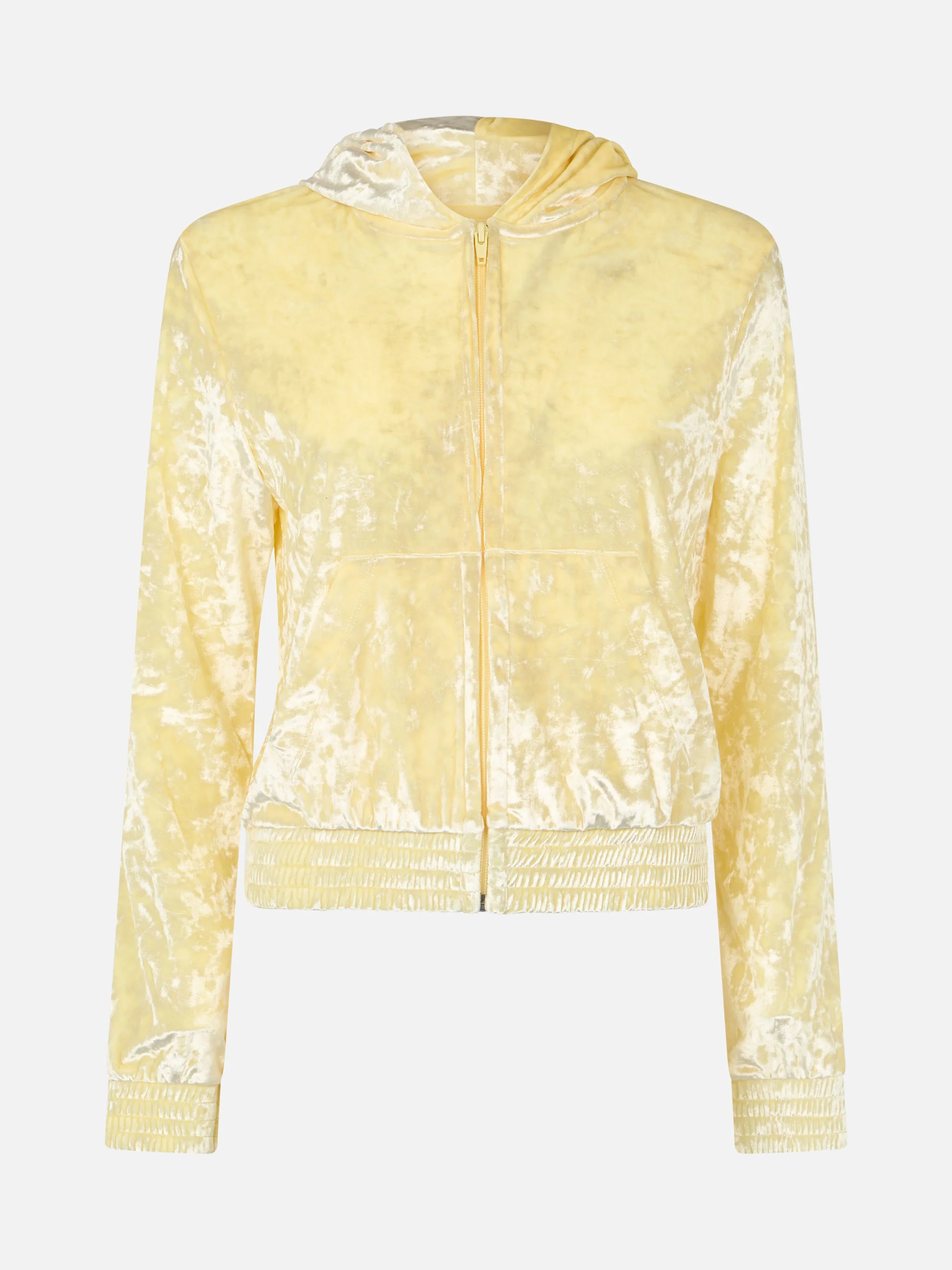 Felpa Jasmine con zip in tessuto effetto spugna giallo chiaro - Image 6