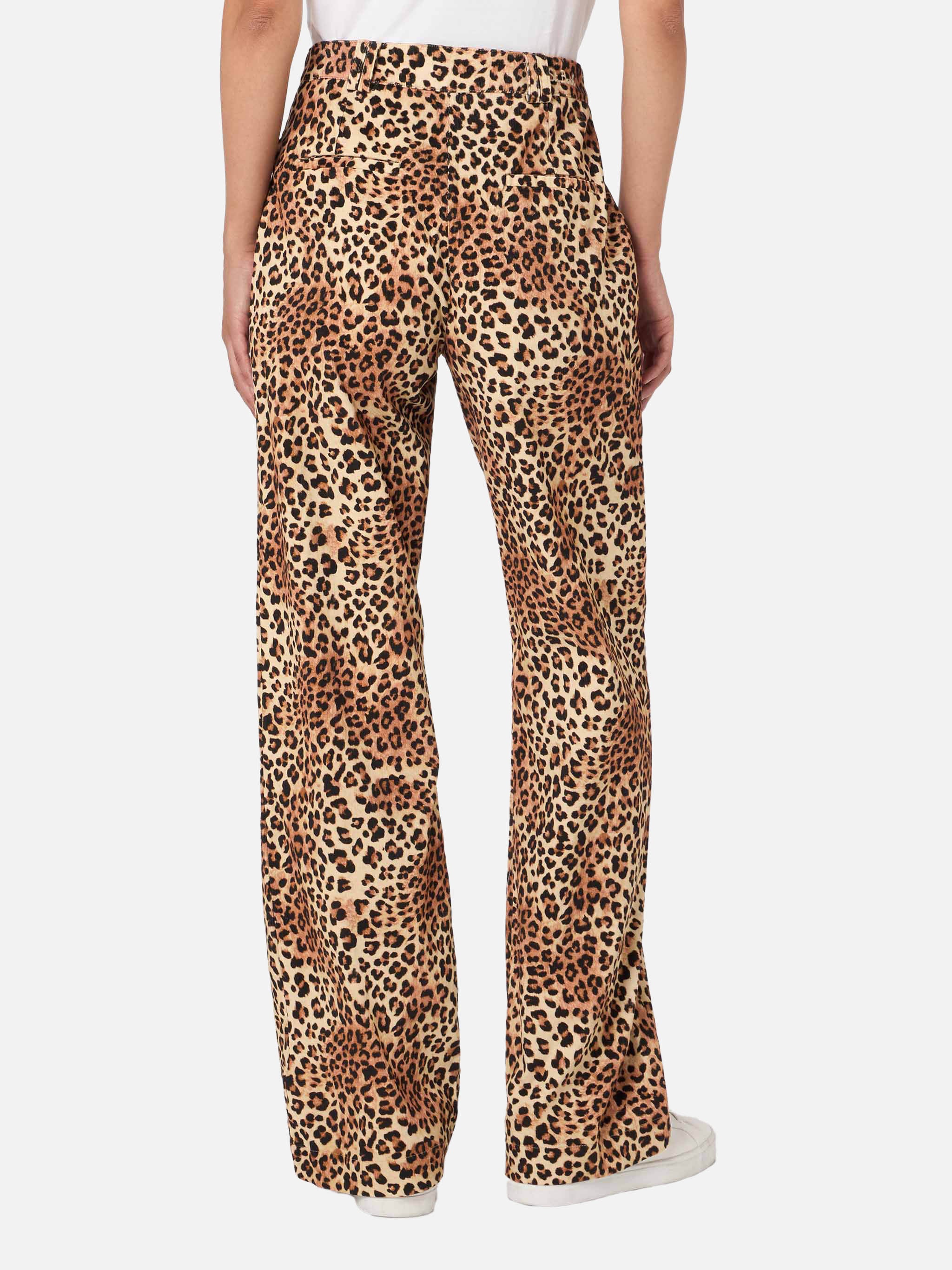 Pantaloni Lisbeth in velluto a coste stampa leopardata - Image 3