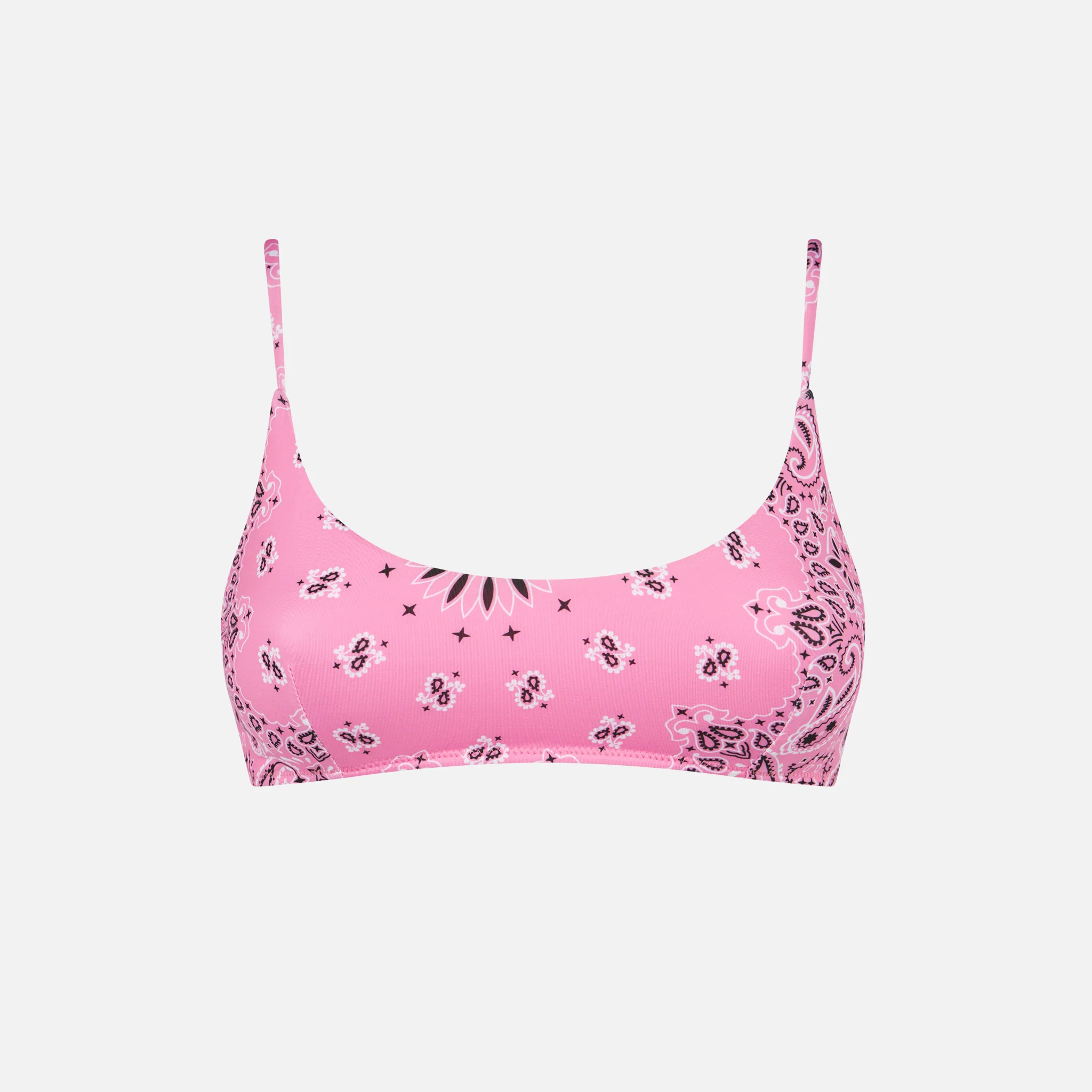 Top bikini Judy bralette con stampa bandana rosa