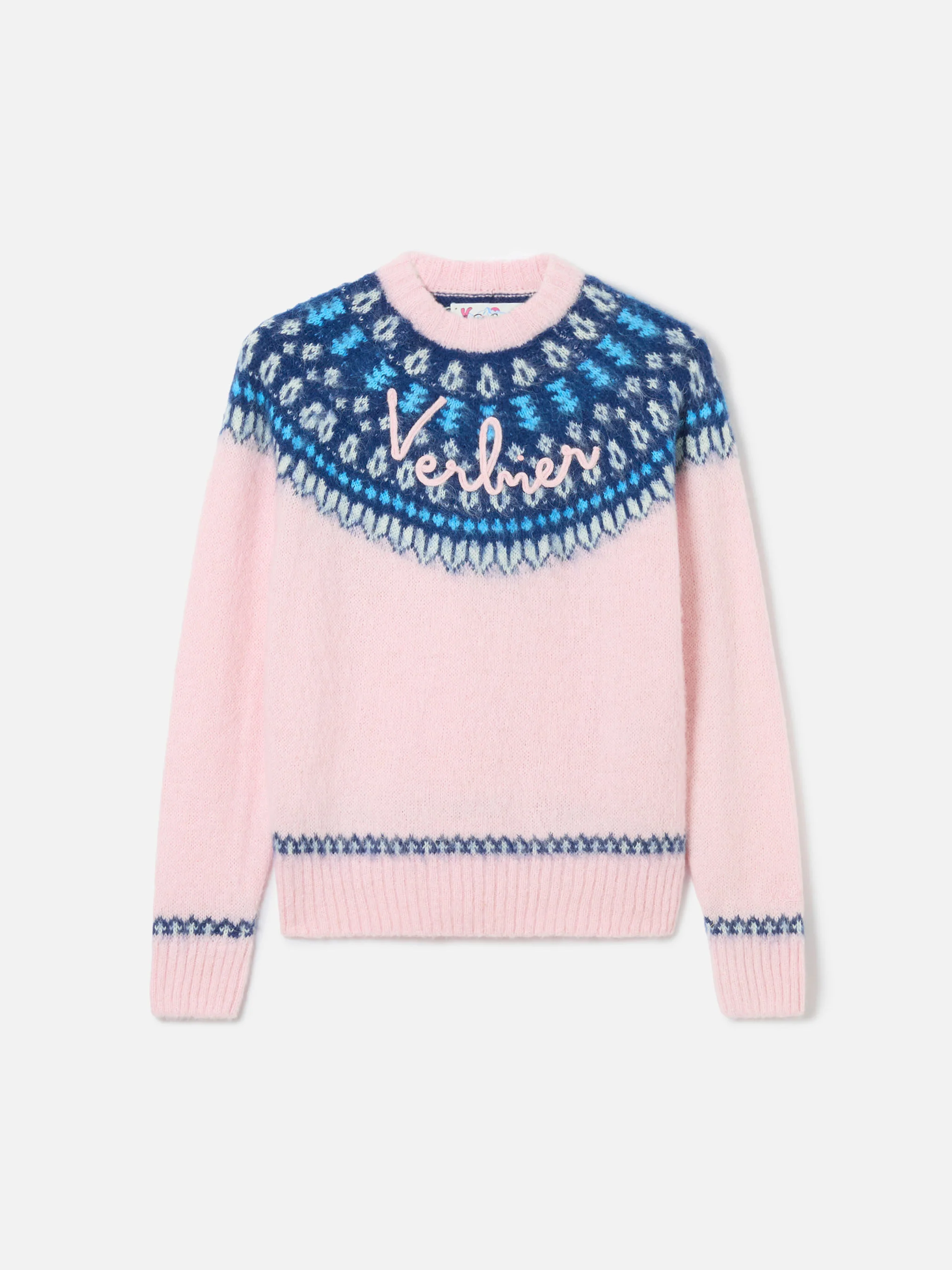 Maglione New Queen Nordic Soft rosa con fantasia jacquard  - Image 5
