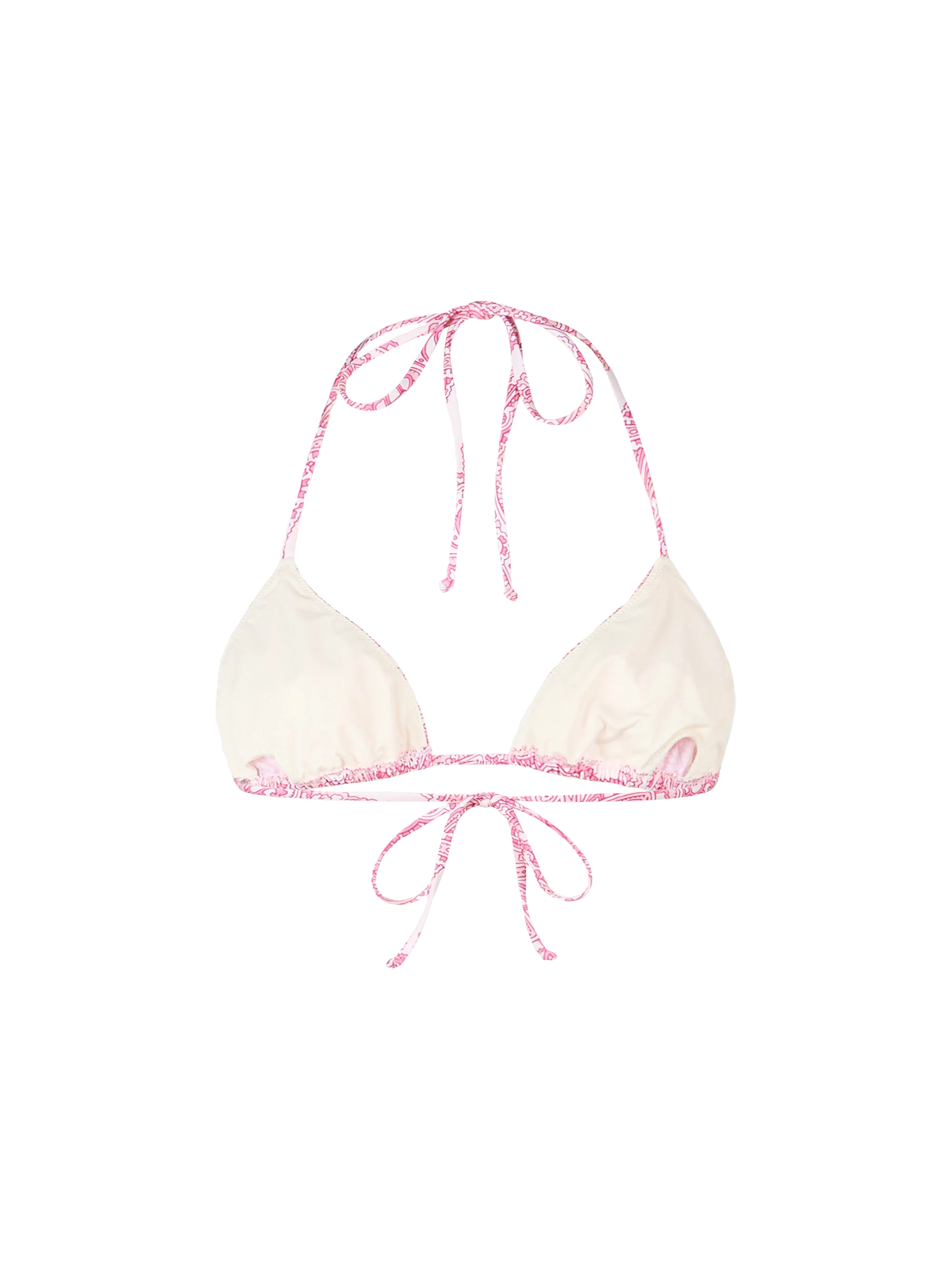 Top bikini Leah triangolo con fantasia paisley rosa - Image 2