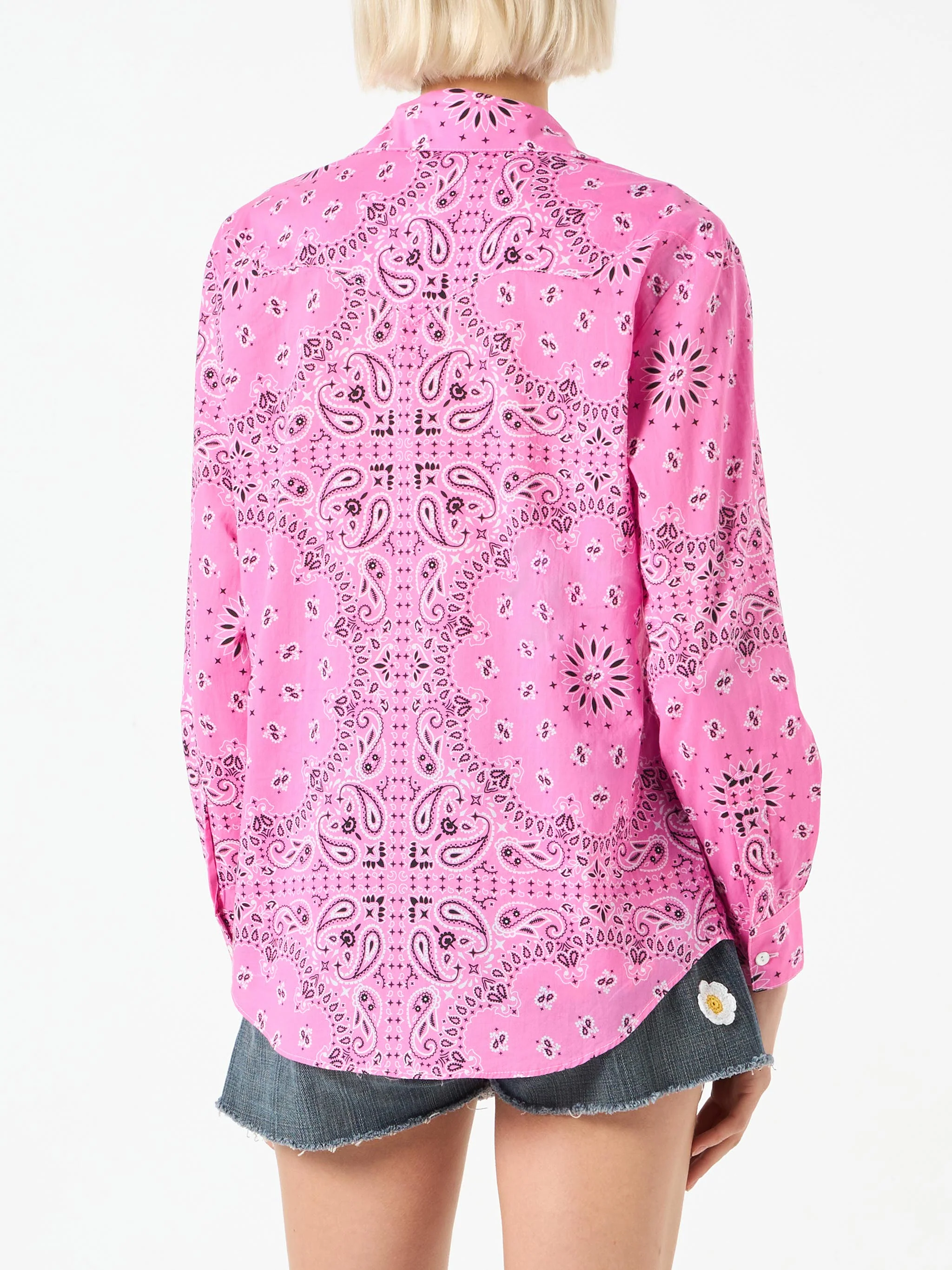 Camicia Amaya texana stampa bandana rosa - Image 3