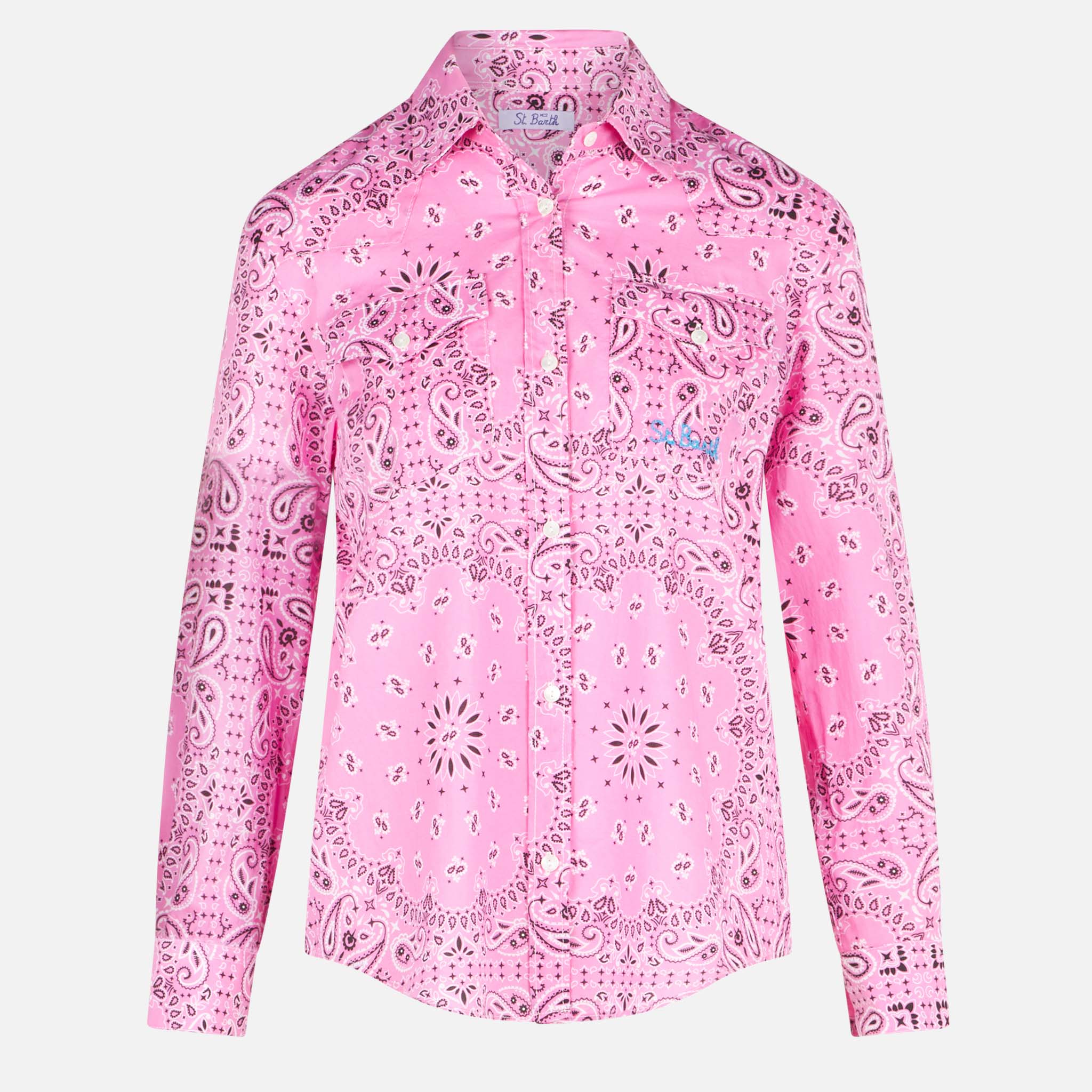 Camicia Amaya texana stampa bandana rosa - Image 4