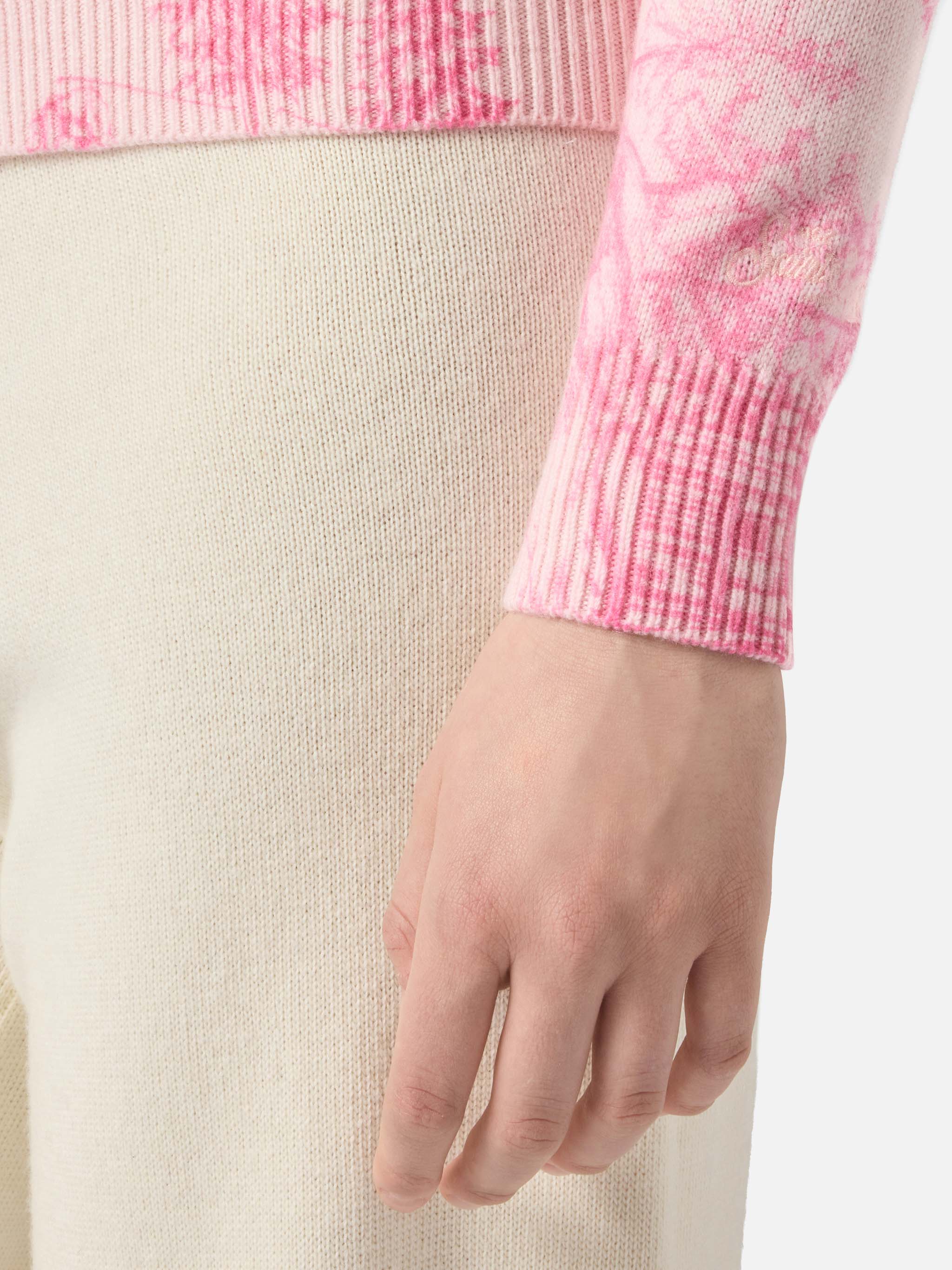 Maglione New Queen rosa con stampa e ricamo Chalet - Image 4