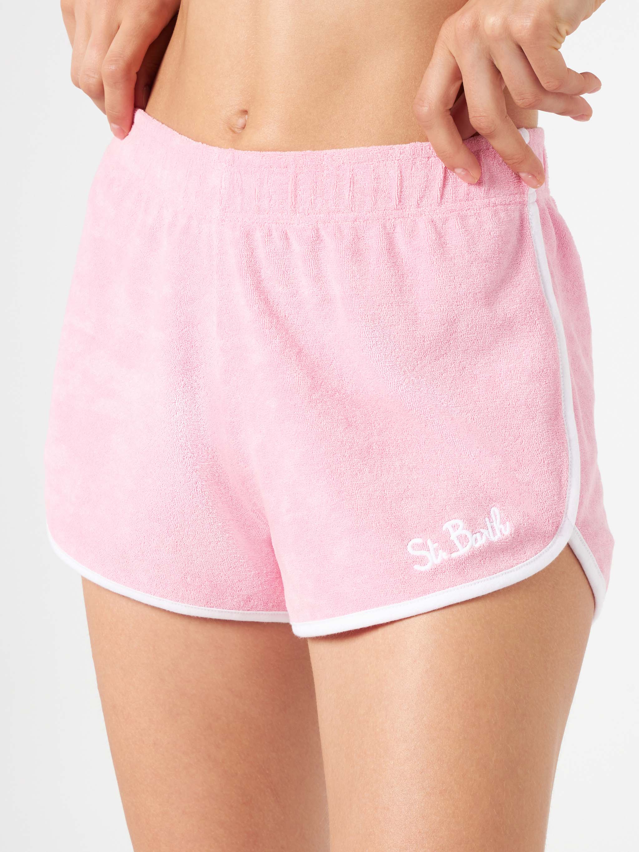 Short Francine in spugna rosa con piping | Special Edition - Image 3