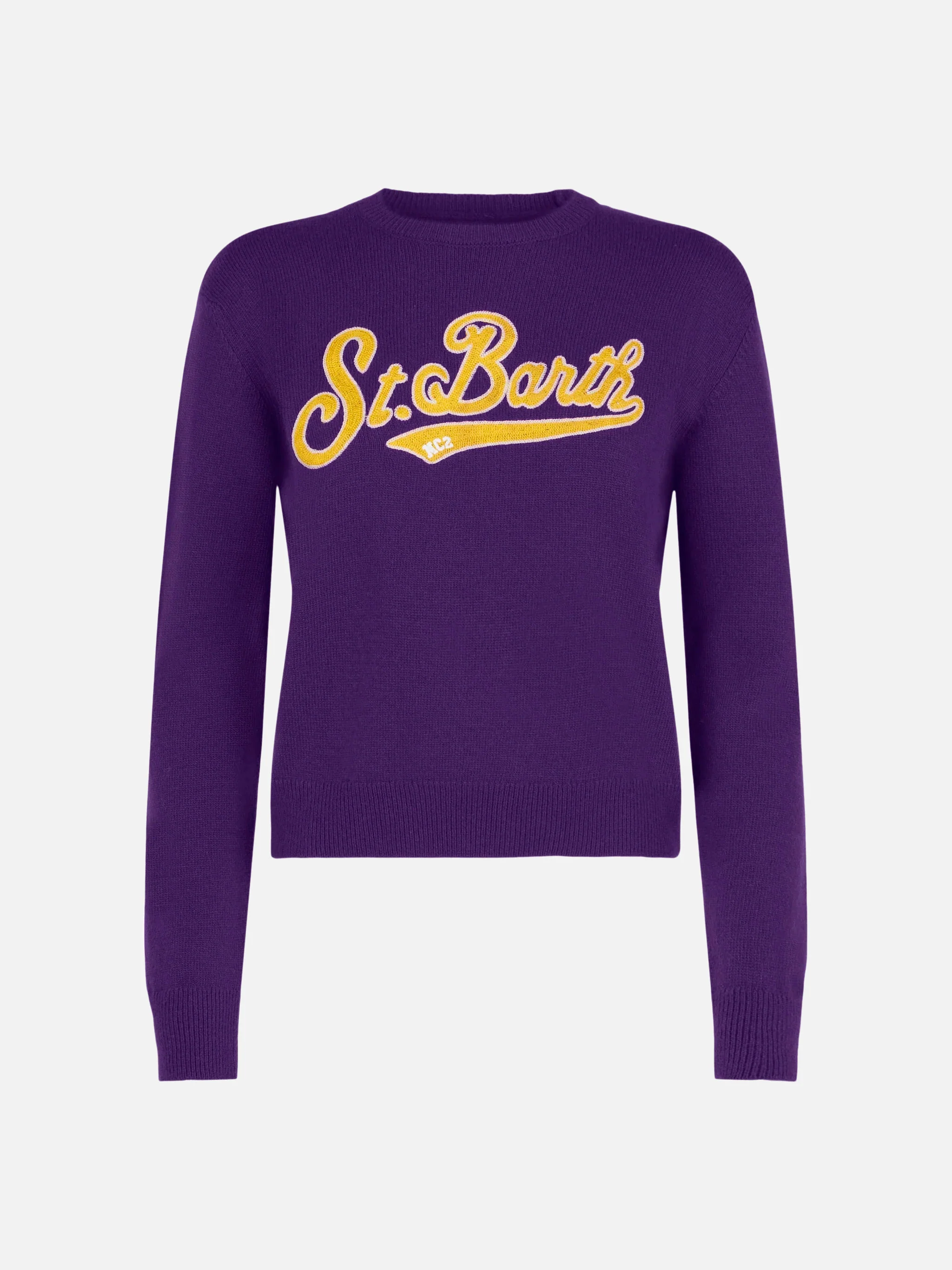 Maglione crop New Queen viola con logo - Image 4