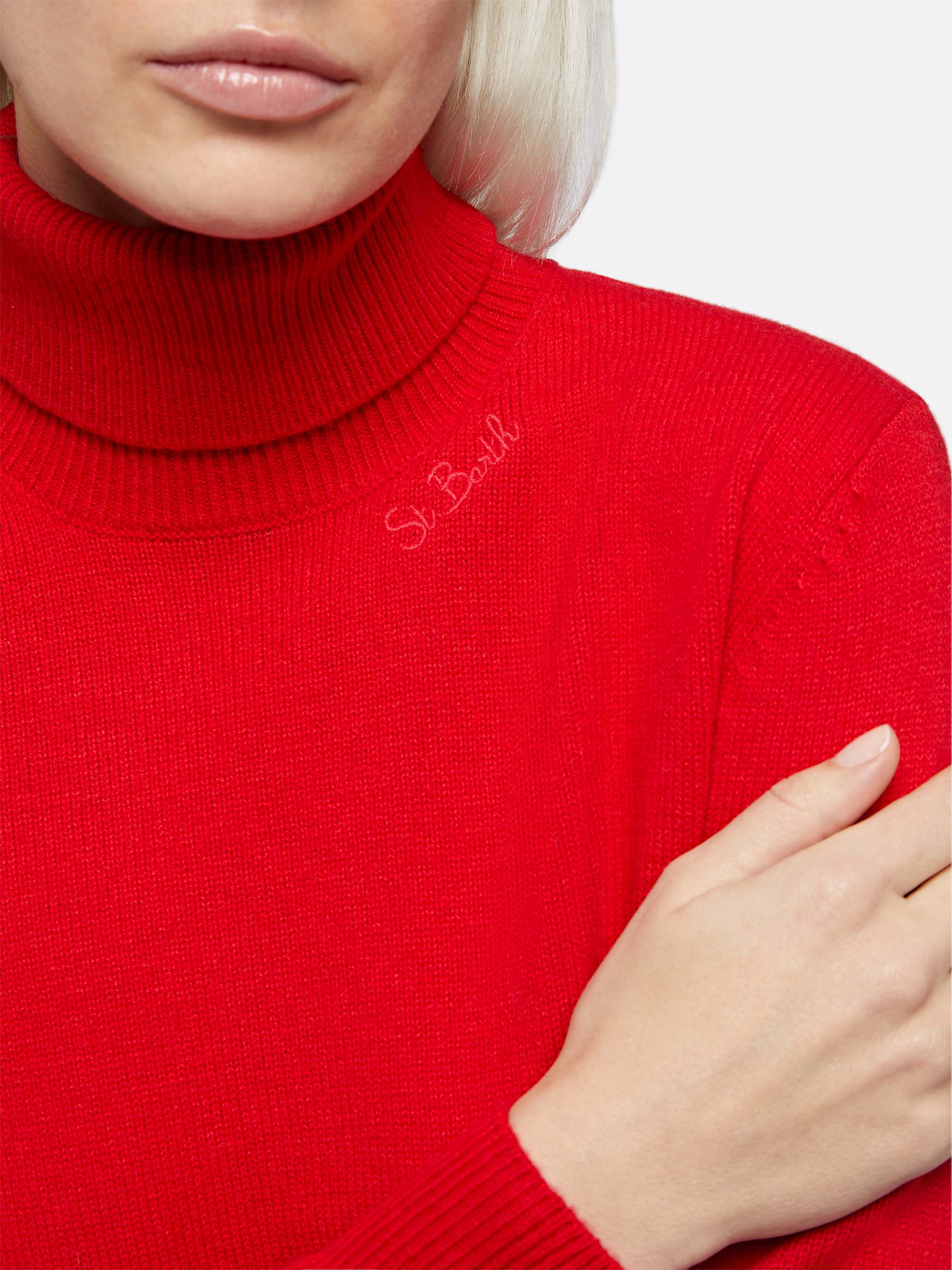Dolcevita Moody rosso in MISTO CASHMERE - Image 2