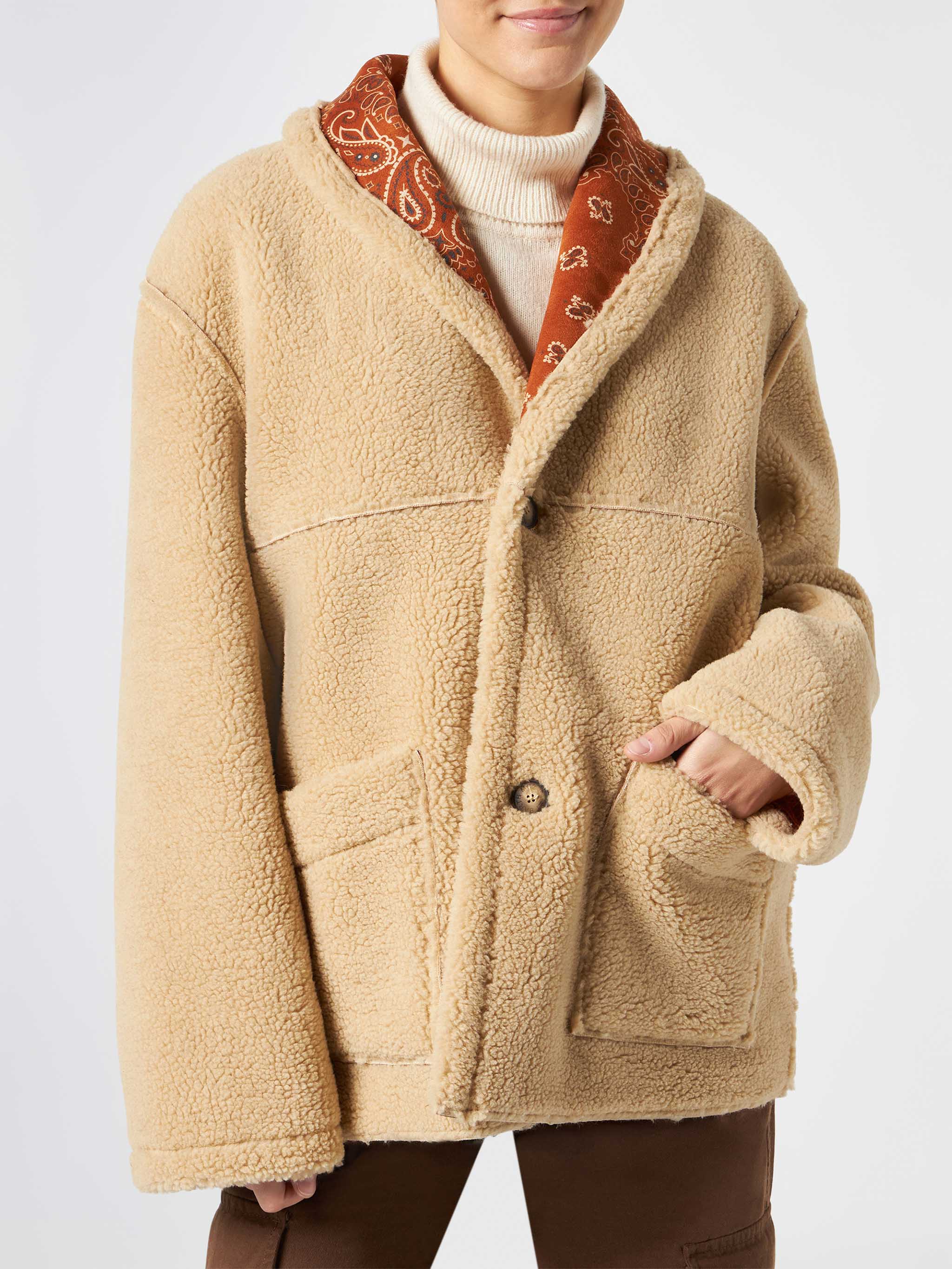 Giacca Dorys reversibile shearling stampa bandana - Image 2